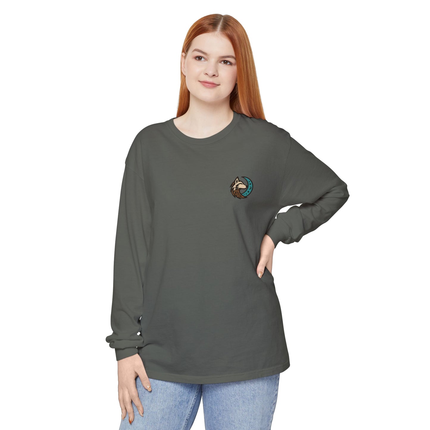 Mystical Indian Princess and a Wolf Long sleeve Tee