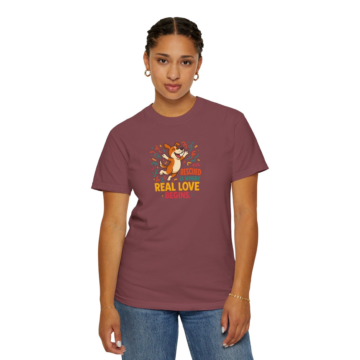 Rescue Love T-Shirt, Unisex Dog Lover Tee, Adoption Awareness Shirt, Pet Rescue Apparel, Gift for Animal Lovers