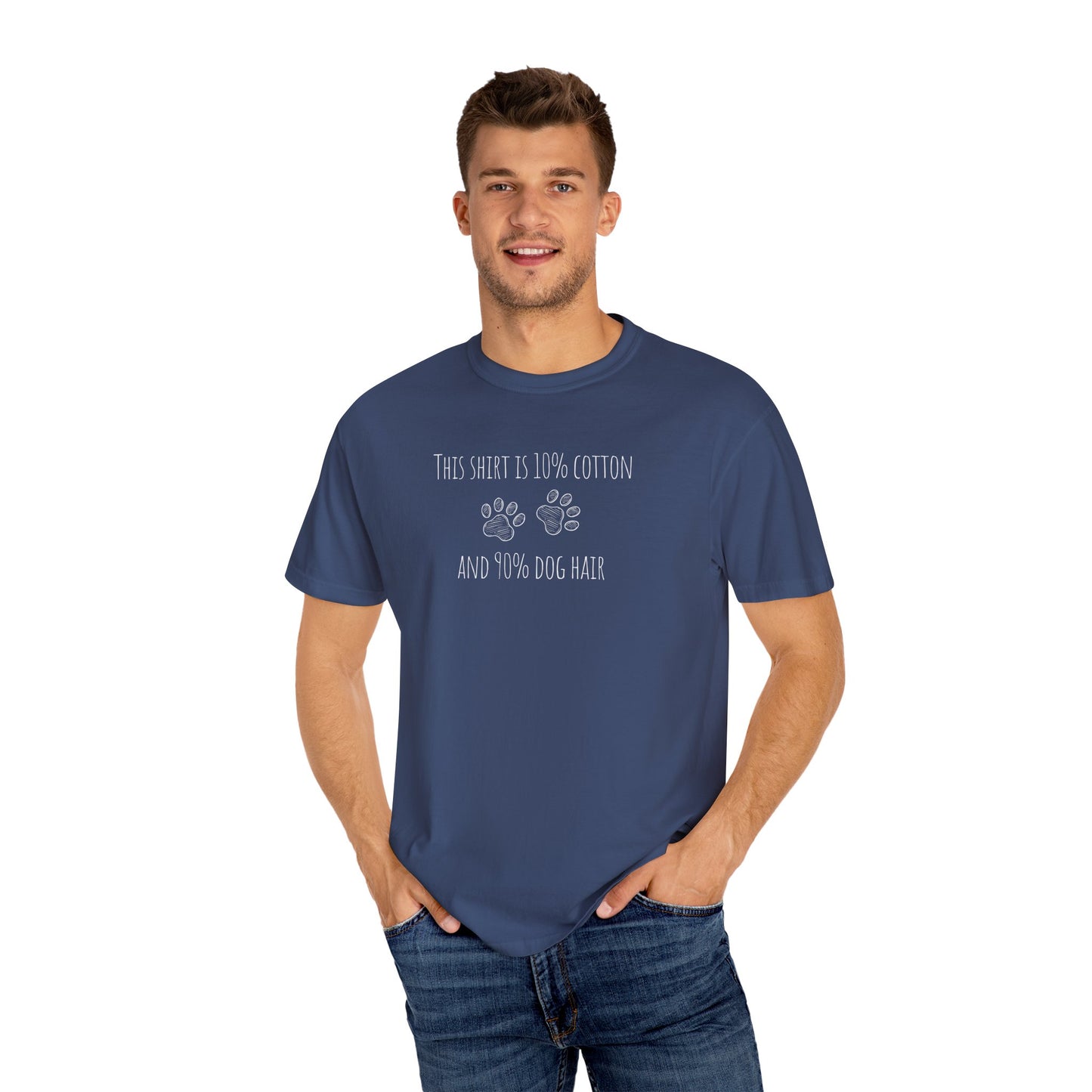 10% cotton 90% dog hair Unisex Garment-Dyed T-shirt - Casual Comfort for Trendsetters
