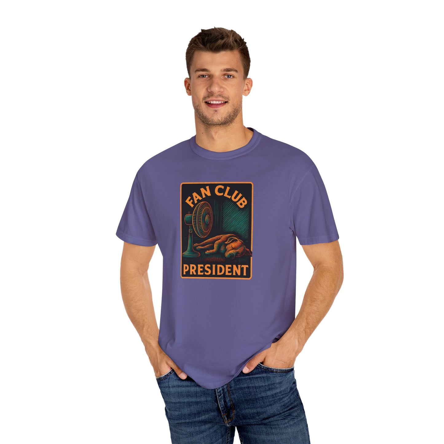 Fan Club President Unisex T-shirt, Garment-Dyed Tee, Unique Gift, Club Member Apparel, Casual Wear, Fan Merchandise