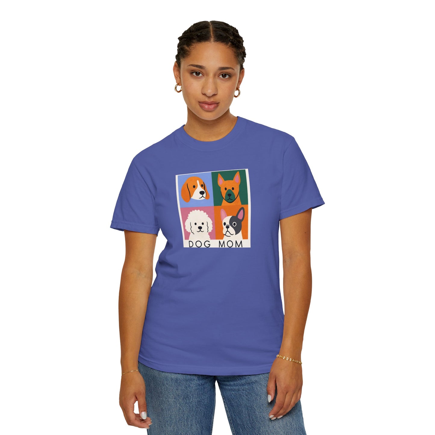 Dog Mom T-shirt - Unisex Garment-Dyed Tee for Dog Lovers