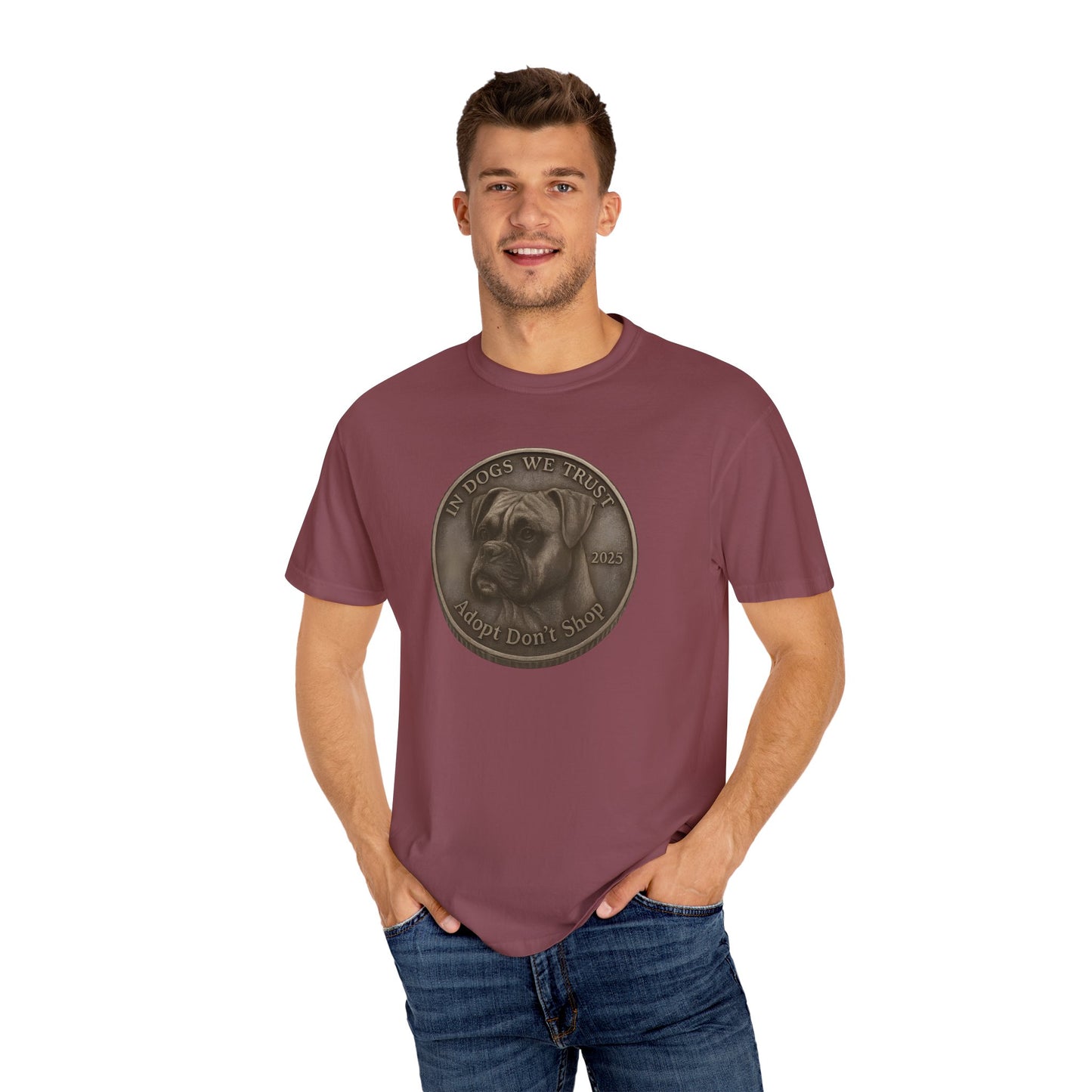 Adopt Don't Shop State Coin T-Shirt Collection - Proud Dog Breed Illustrations