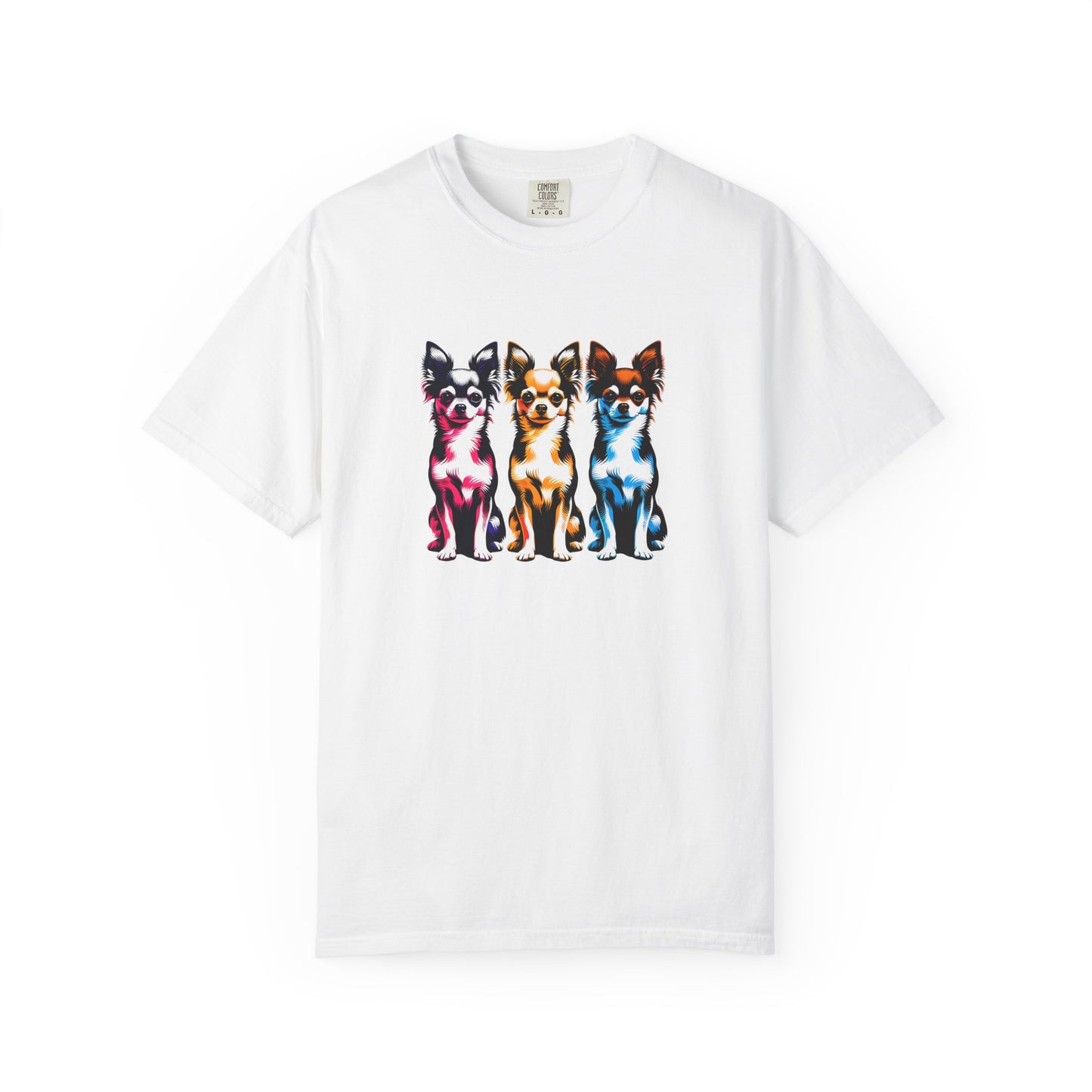 Colorful Chihuahua T-Shirt - Fun & Stylish Unisex Garment-Dyed Tee