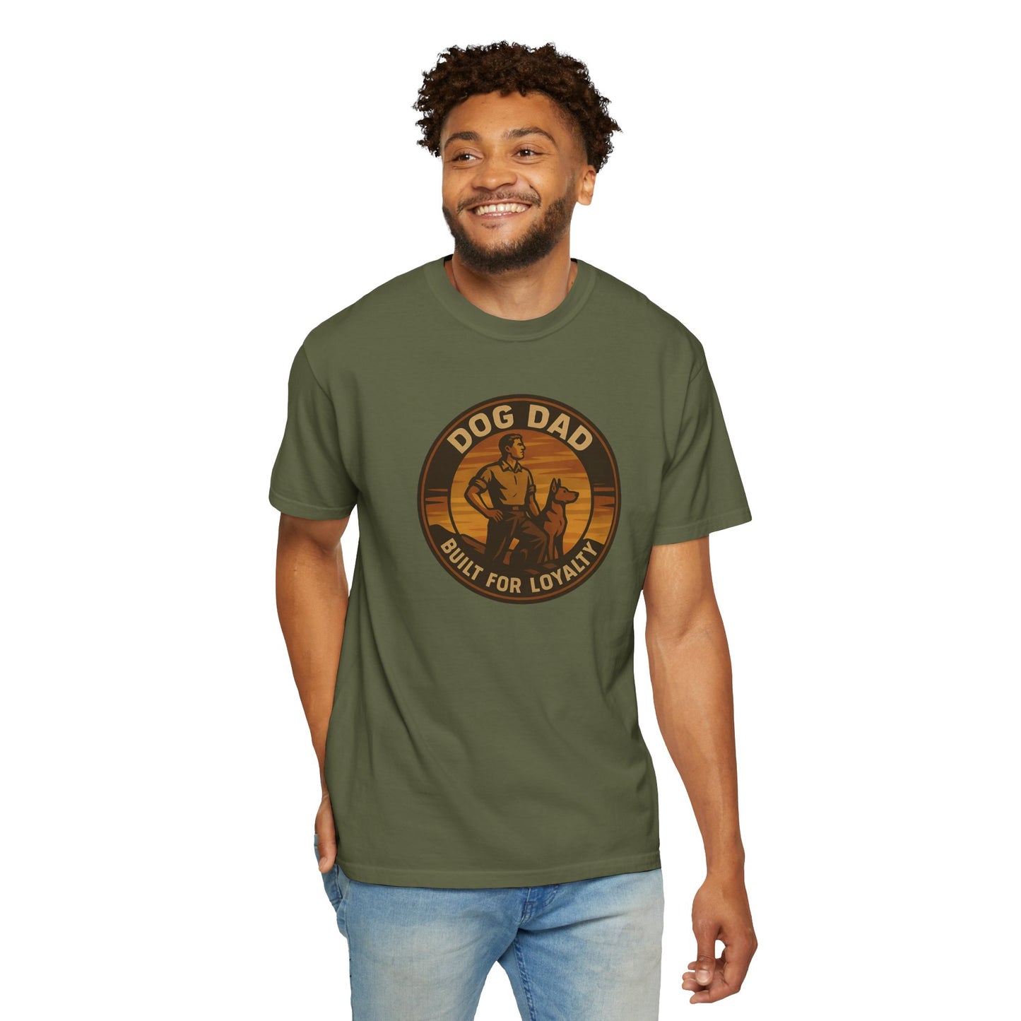 Dog Dad Garment-Dyed T-Shirt, Perfect for Pet Lovers, Gifts for Father's Day, Casual Wear, Outdoor Activities