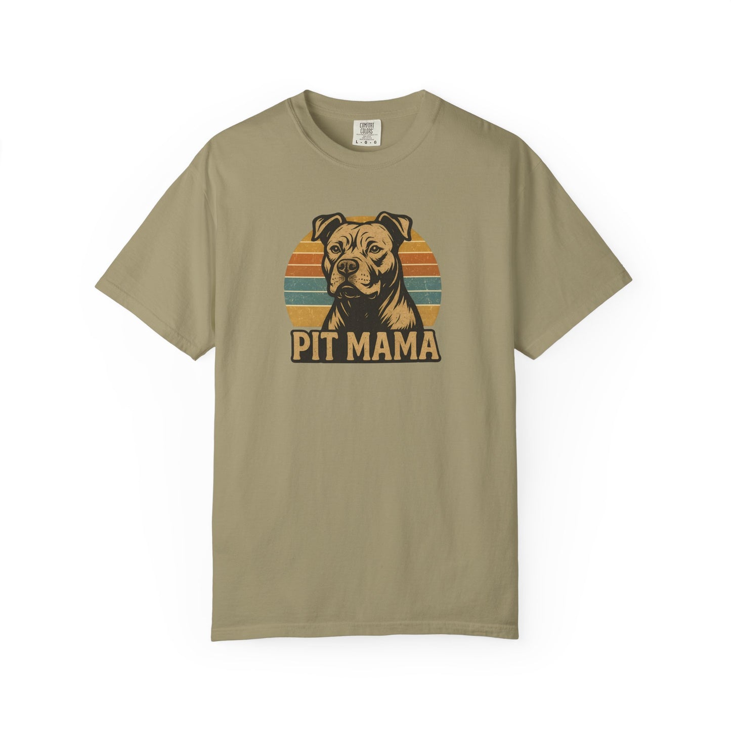 Retro Pit Mama T-Shirt | Garment-Dyed Tee for Dog Lovers | Perfect for Casual Wear, Gifts, Birthdays, Pet Celebrations, Dog Adoption Events