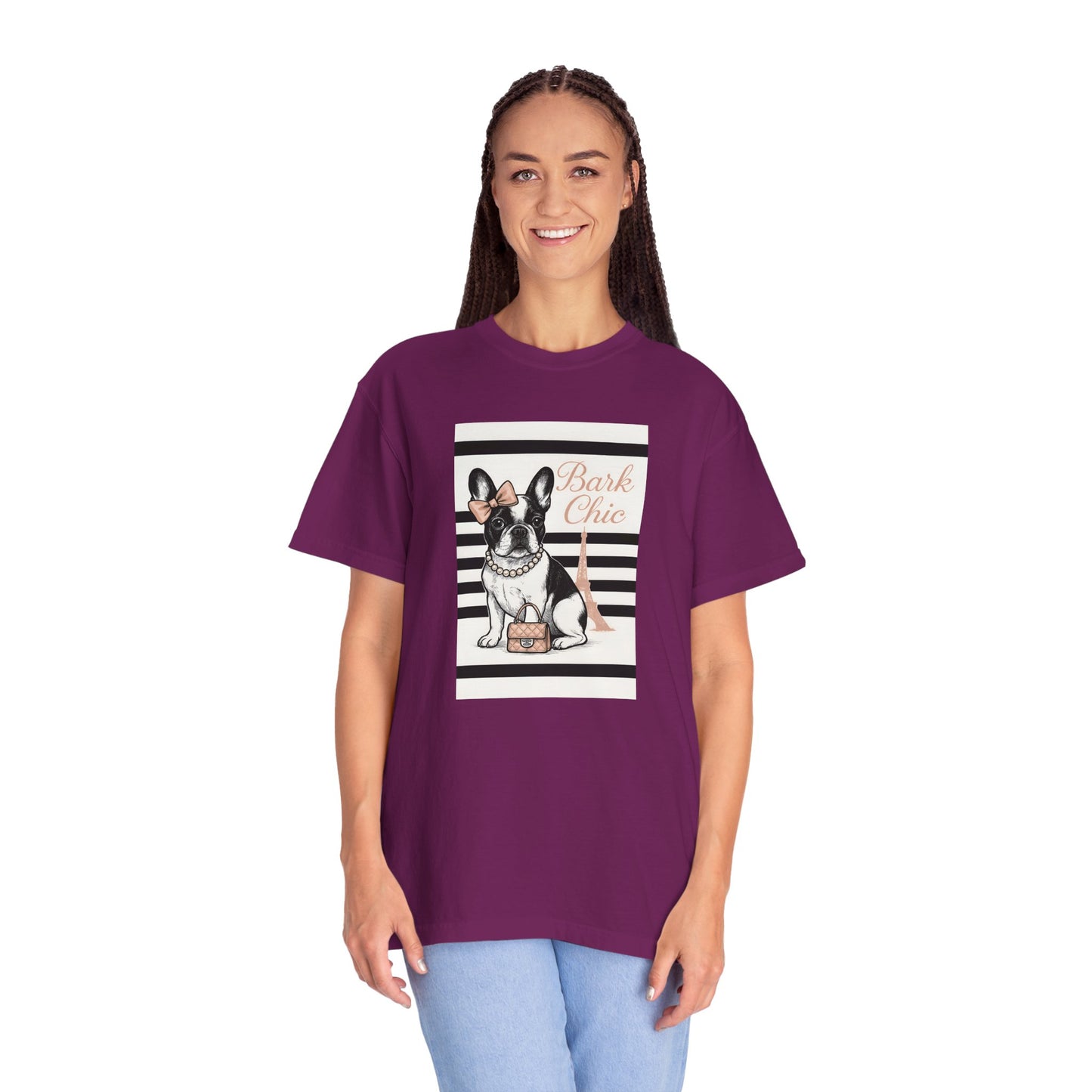 Chic Dog Lover T-shirt, Bark Chic Tee, Unisex Graphic Shirt, Pet Lover Gift, Comfortable Everyday Wear, Cute Animal Apparel