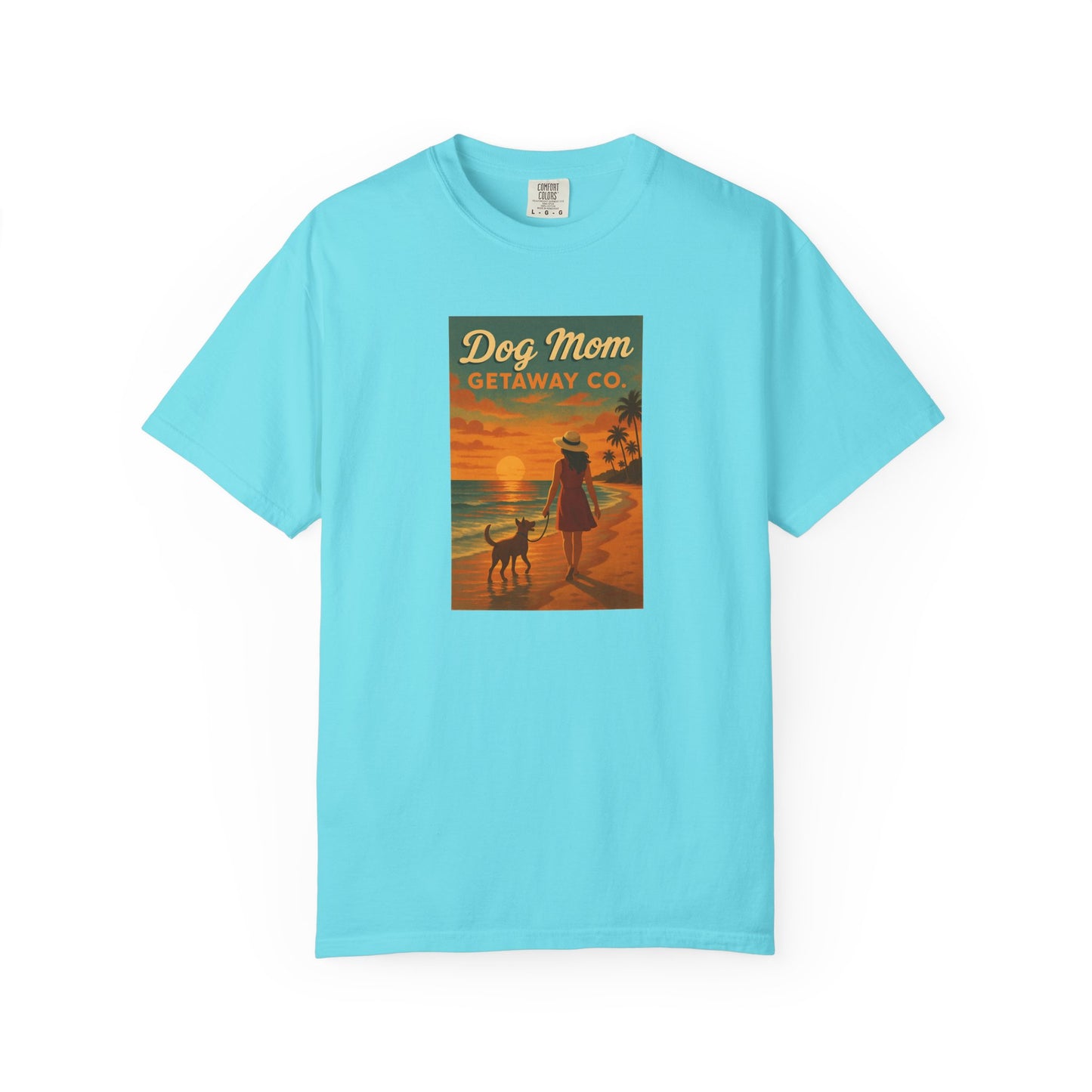 Dog Mom Sunset Tee, Unisex T-Shirt, Dog Lover Gift, Summer Vacation Shirt, Pet Parent Apparel, Casual Everyday Wear