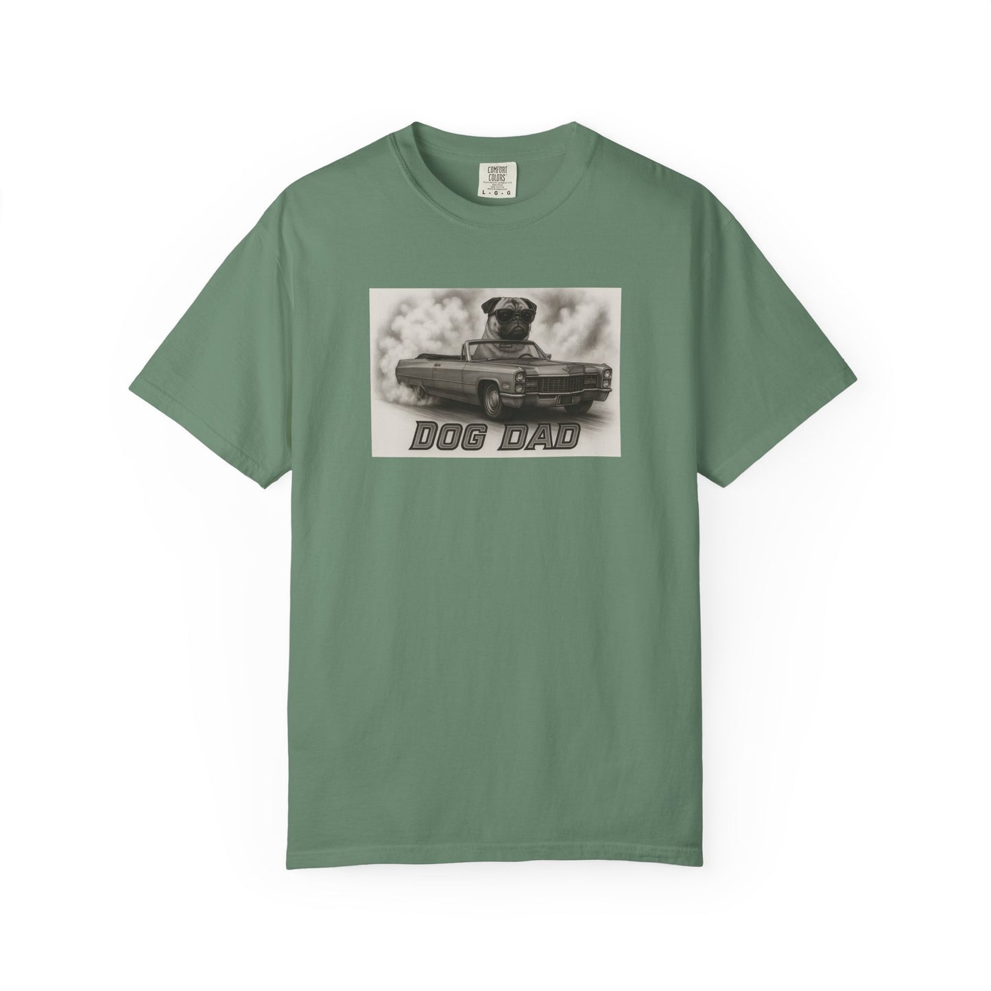 Dog Dad -Pug - Cool Dogs in Cool Cars T-Shirt Collection | Funny Dog Lover Apparel for Men