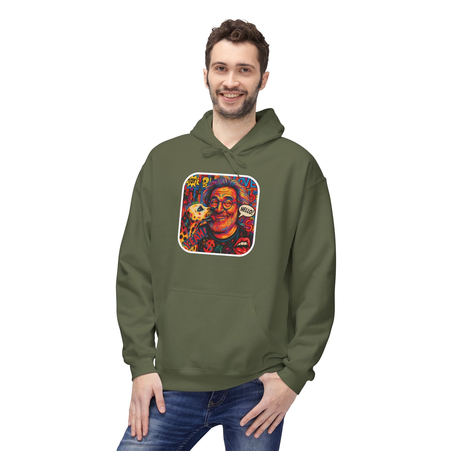 Hoodie - Jerry Garcia and a Dog Pop Art Poster Design