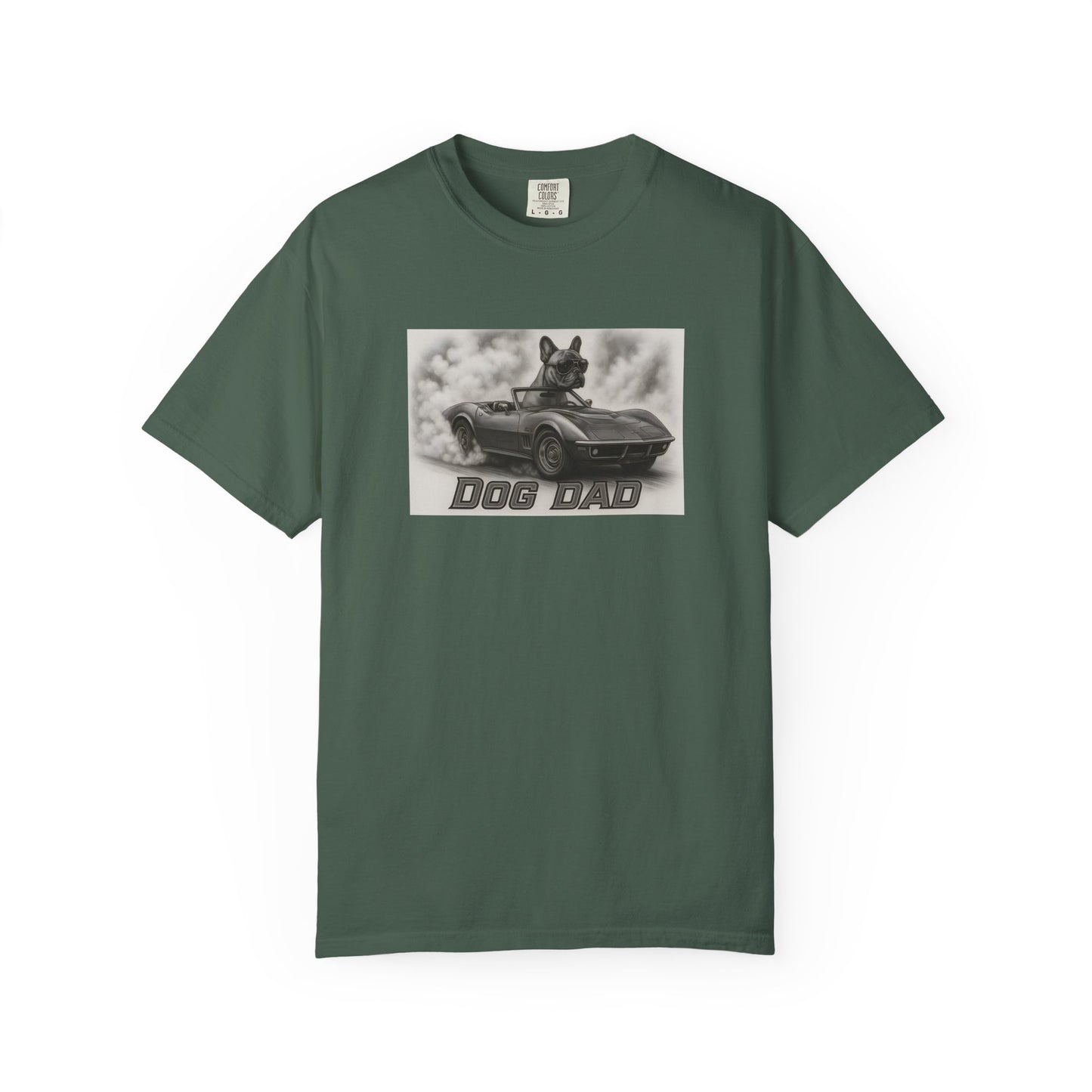 Dog Dad - French Bulldog - Cool Dogs in Cool Cars T-Shirt Collection | Funny Dog Lover Apparel for Men