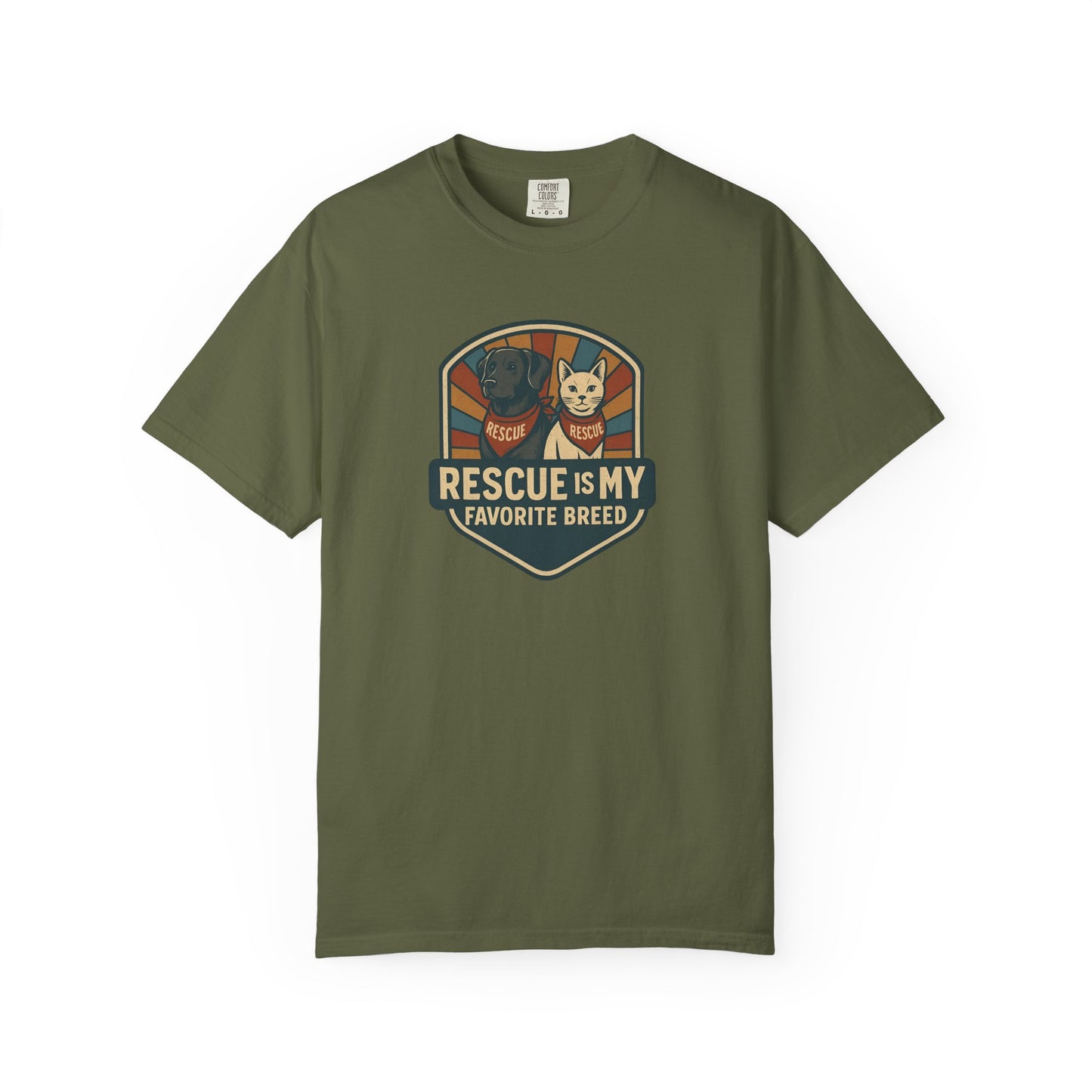 Rescue is My Favorite Breed T-Shirt, Unisex Animal Lover Tee, Pet Adoption Gift, Casual Wear, Dog Lover Shirt, Gift for Him/Her