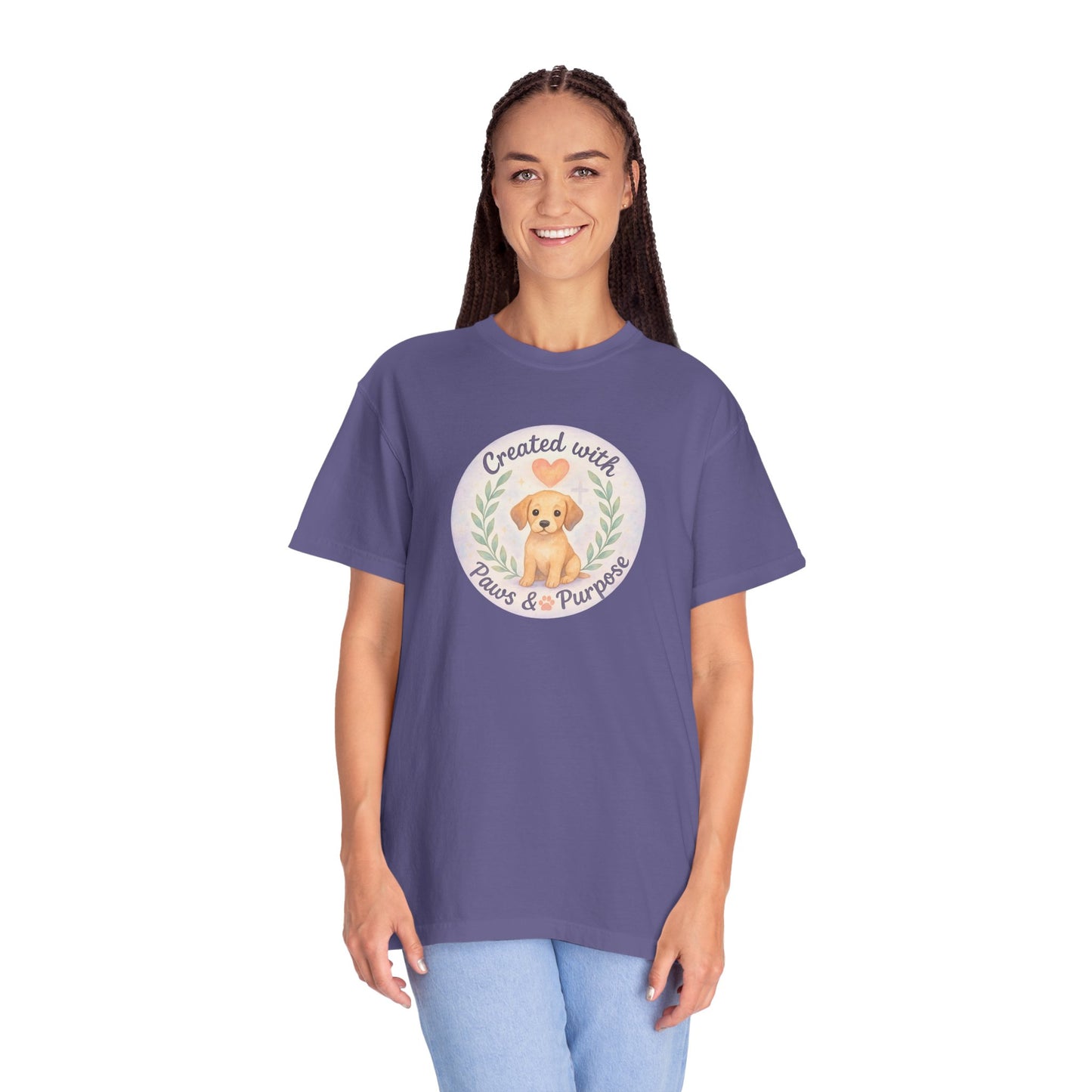 Created with Paws & Purpose T-Shirt, Pet Lover Gift, Dog Lover Apparel, Animal Rescue Support, Unique Gifts for Dog Owners