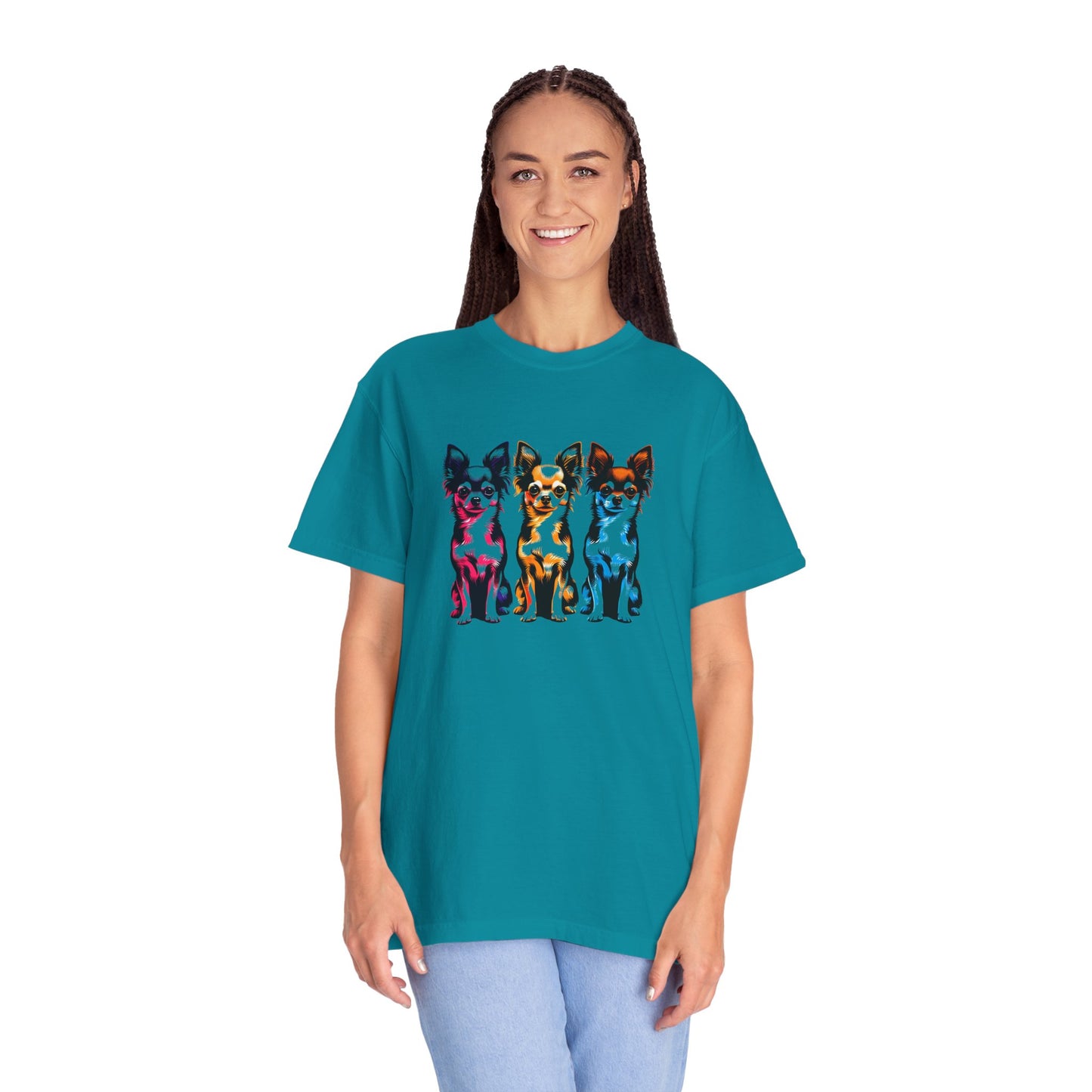 Colorful Chihuahua T-Shirt - Fun & Stylish Unisex Garment-Dyed Tee