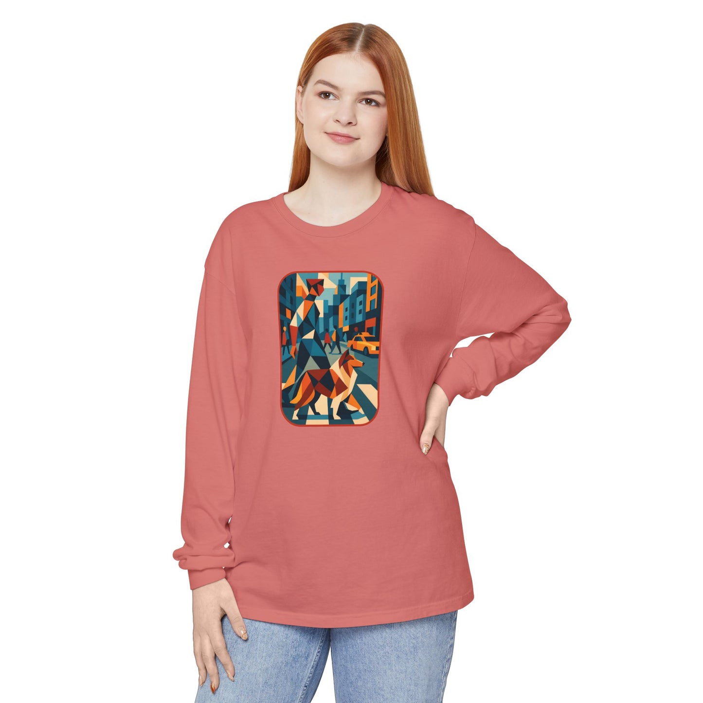 City Walk Tee for Animal Lovers, Casual Wear, Gift for Him/Her, Art-Inspired Apparel, Unique Artwork T-Shirt