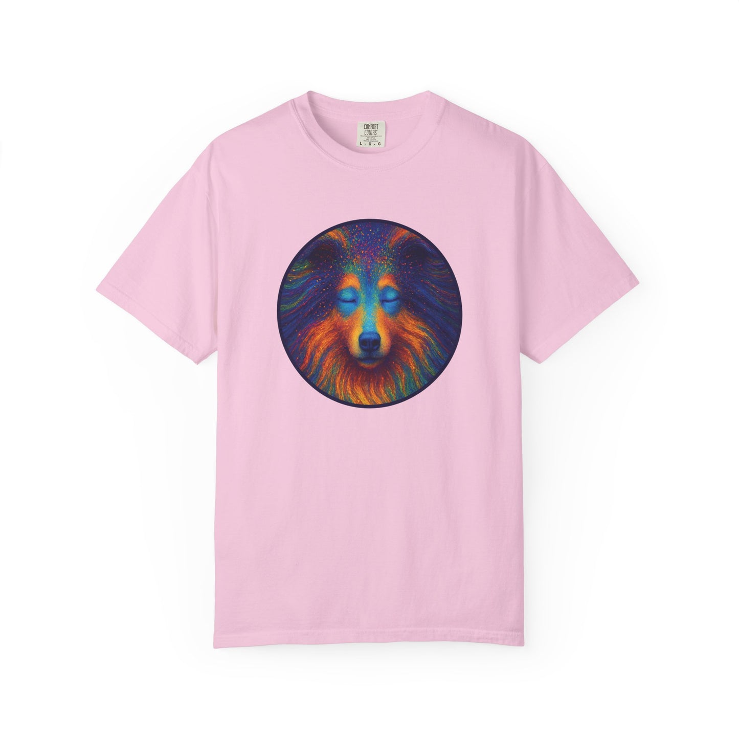 Vibrant Art T-Shirt, Psychedelic Collie Shirt, Unisex Tee, Unique Graphic Tee, Bohemian Style T-Shirt, Nature Lover Gift