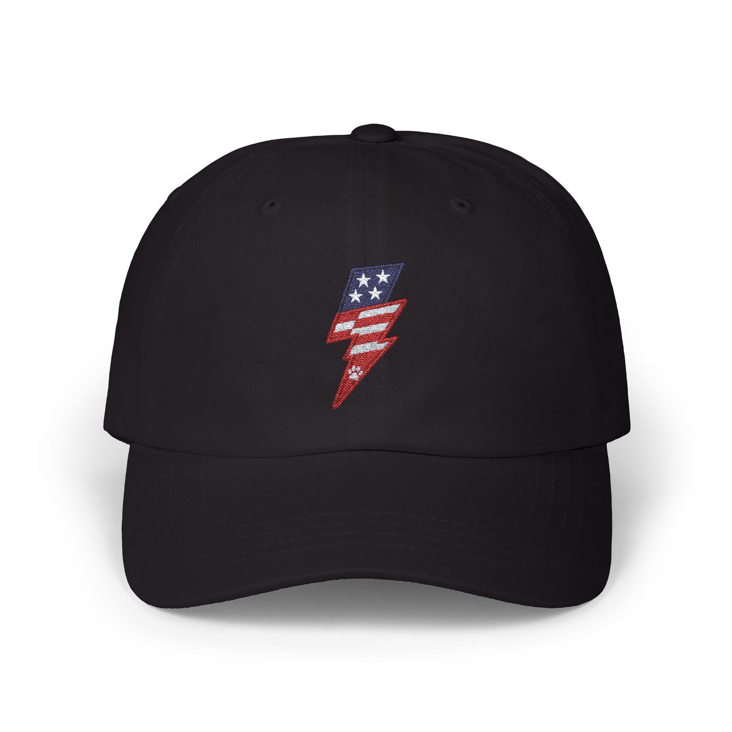 Patriotic Classic Dad Cap - Vintage American Flag Lightning Bolt Design, Perfect for Father's Day, Summer Outings, Casual Wear
