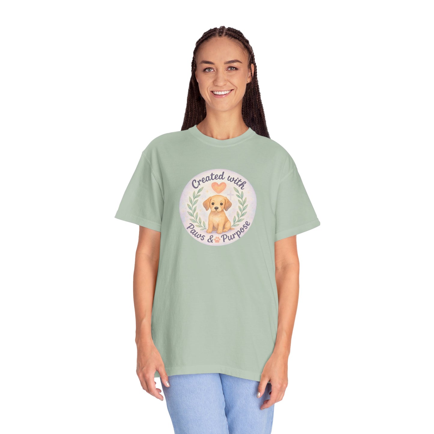 Created with Paws & Purpose T-Shirt, Pet Lover Gift, Dog Lover Apparel, Animal Rescue Support, Unique Gifts for Dog Owners