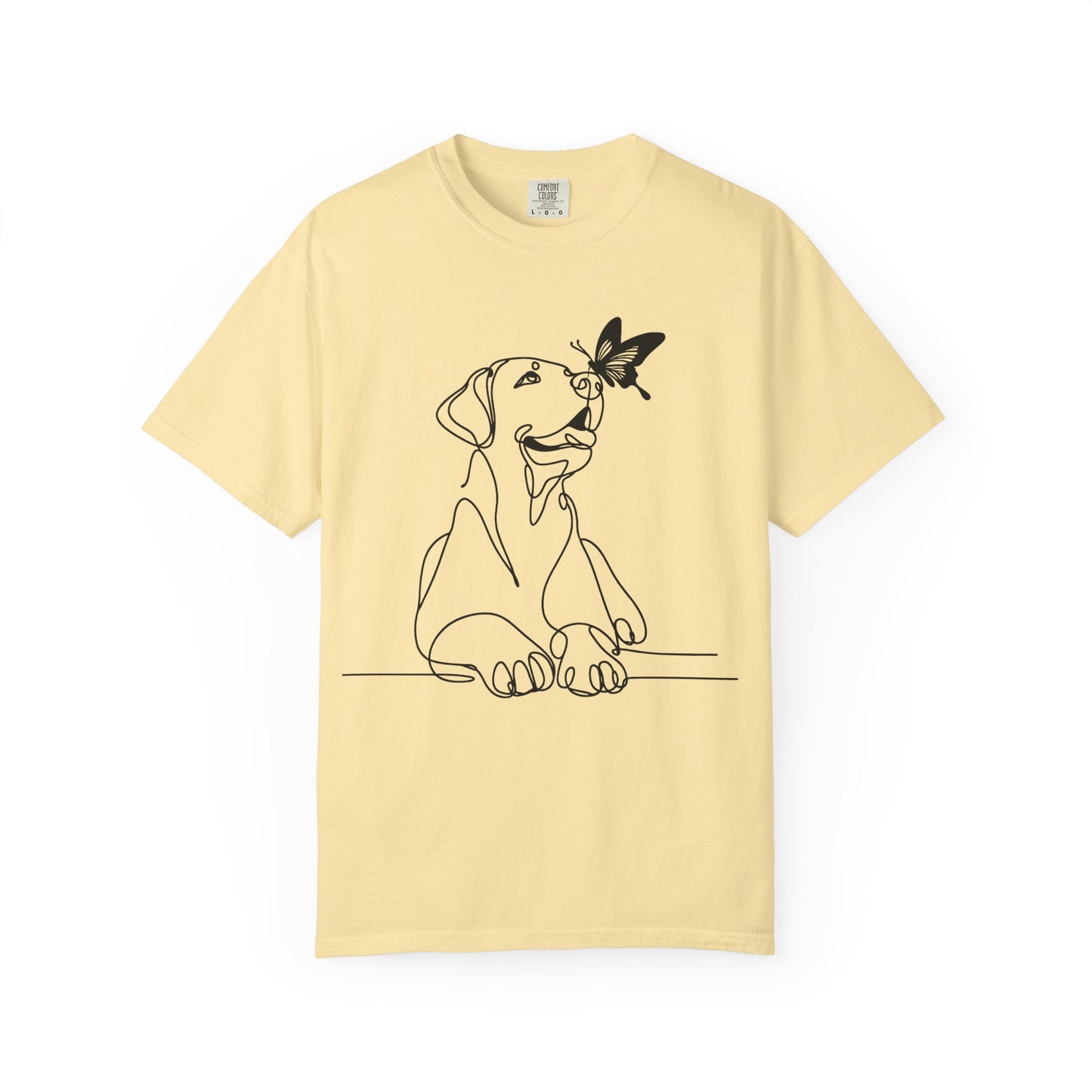Adorable Dog and Butterfly T-Shirt, Cute Pet Tee, Dog Lover Gift, Casual Wear, Animal Lover Apparel, Birthday Gift for Dog Owners