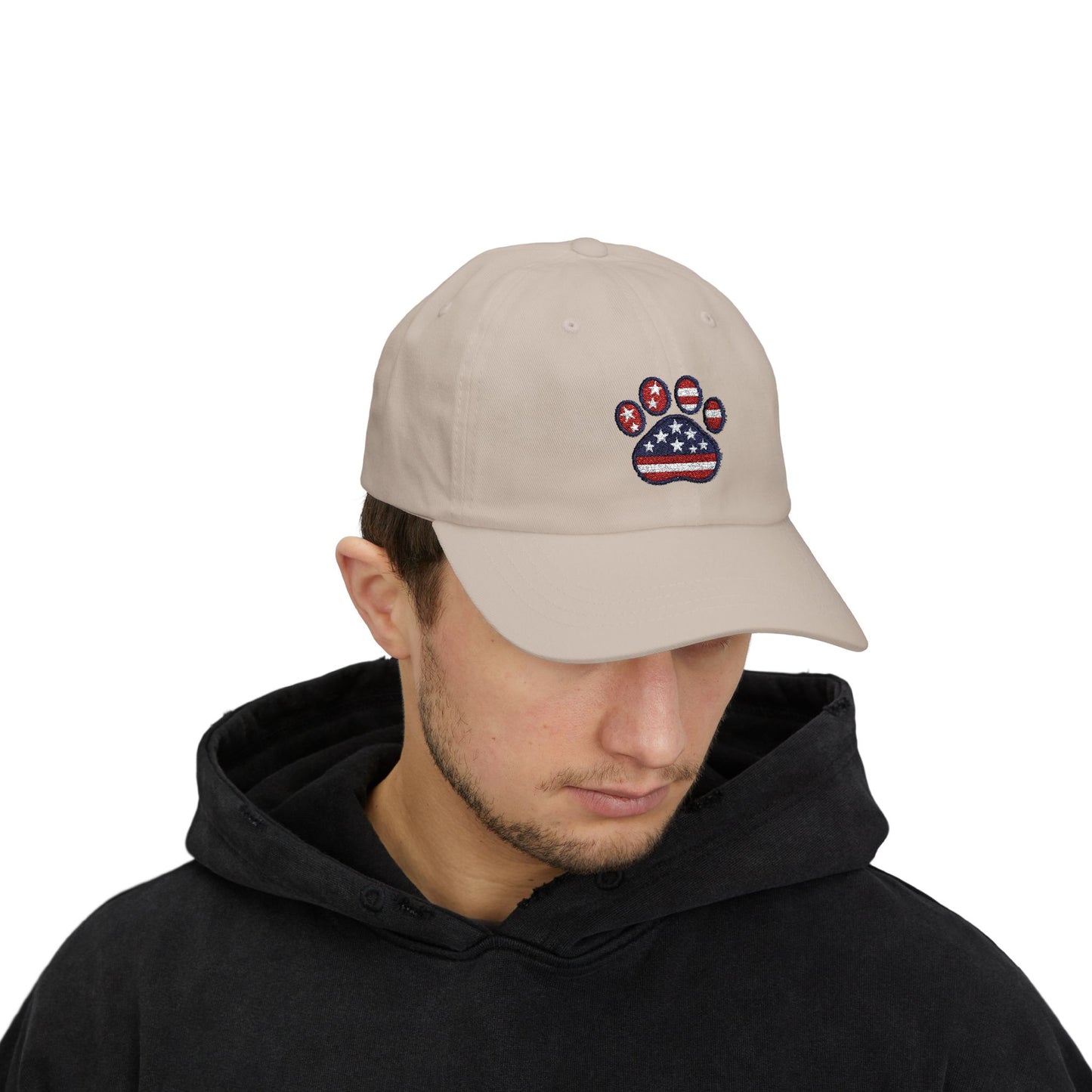 Dad Cap Patriotic American Flag Pawprint