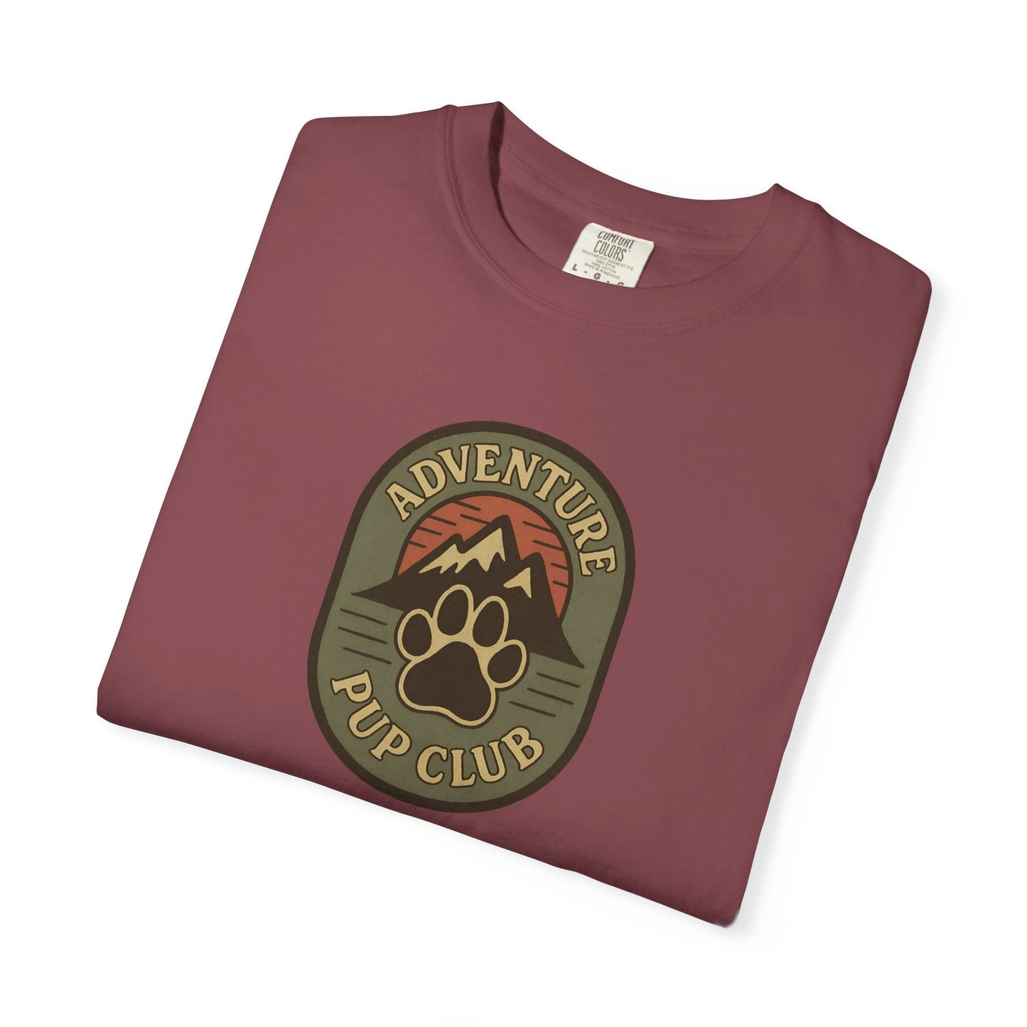 Adventure Pup Club Unisex Garment-Dyed T-Shirt, Dog Lover Gift, Outdoor Adventure Apparel, Pet Club Tee, Nature Lover Shirt