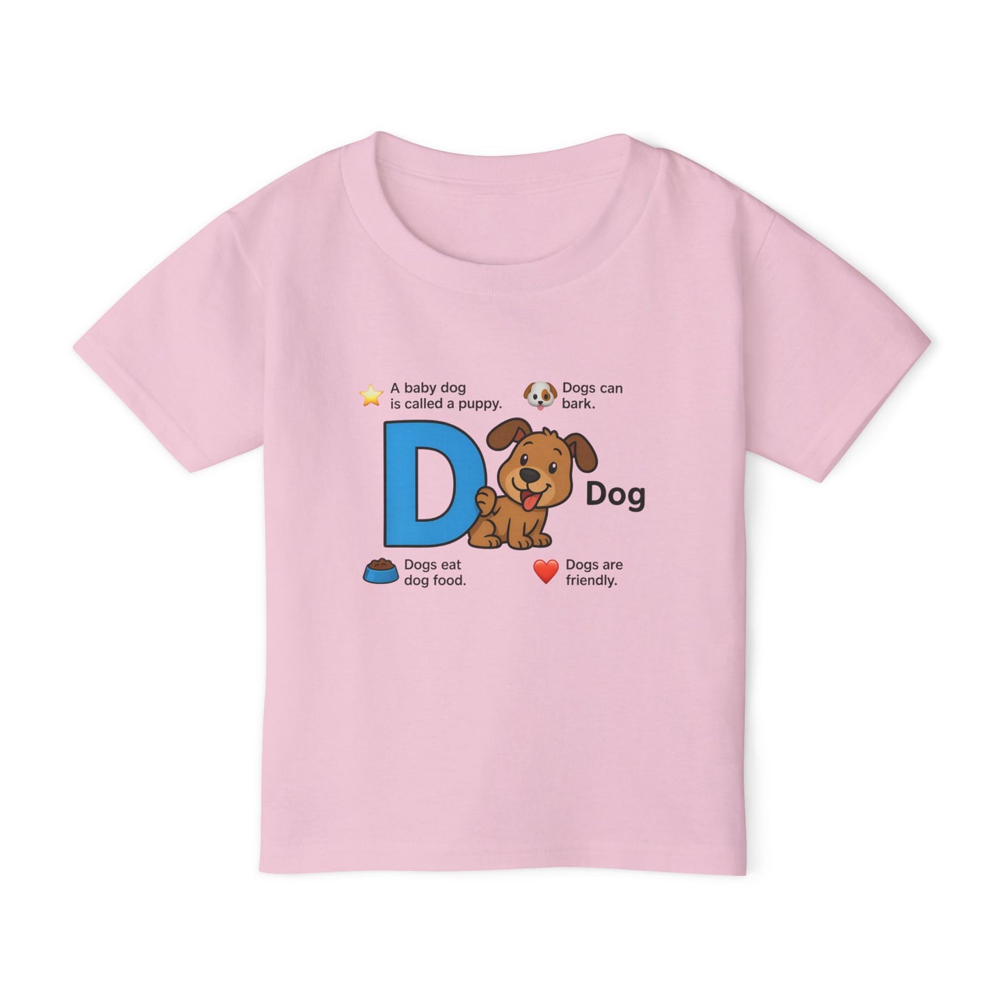 Cute Dog Alphabet Toddler T-shirt, Animal Lover Gift, Educational Tee, Dog Lover Apparel, Toddler Gift, Kids' Dog T-shirt