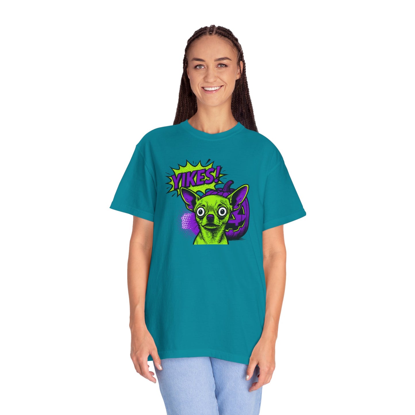 Yikes! Spooky Greens Unisex T-Shirt, Funny Halloween Shirt, Gift for Goth Lovers, Unique Graphic Tee, Statement Top
