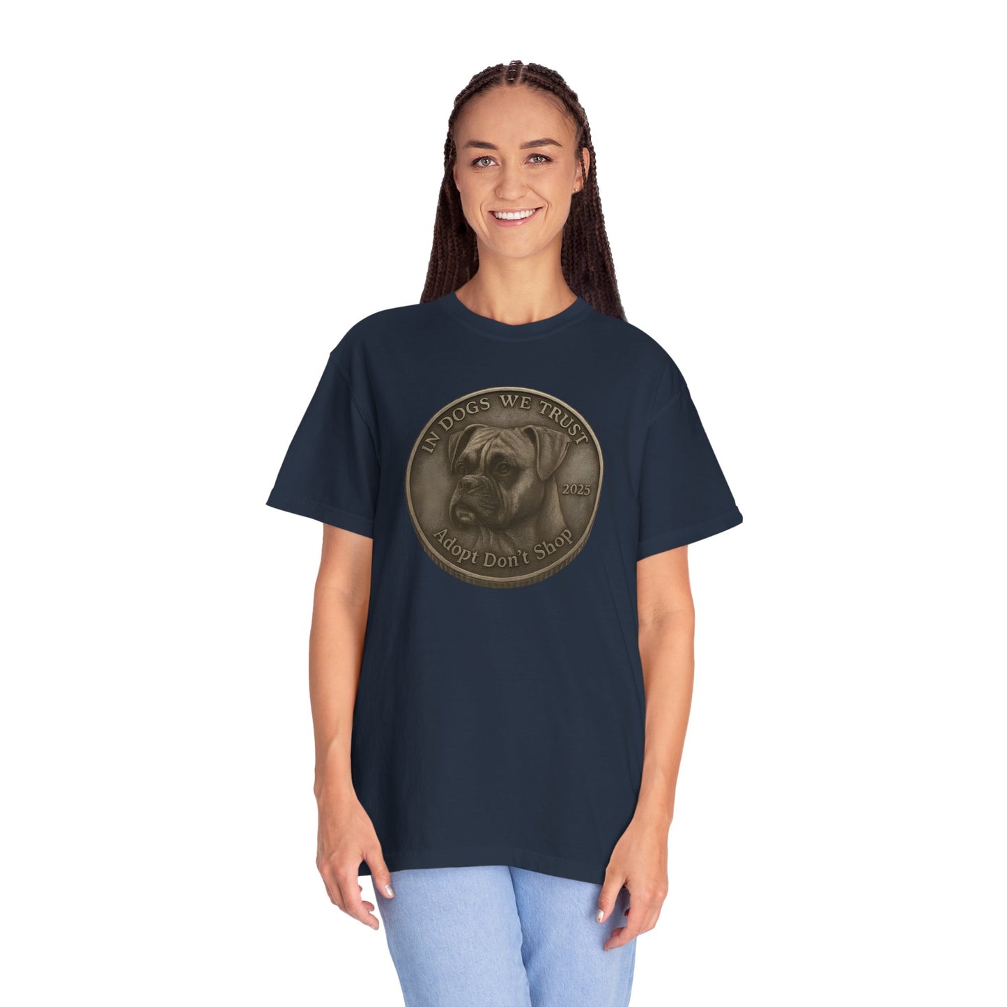 Adopt Don't Shop State Coin T-Shirt Collection - Proud Dog Breed Illustrations