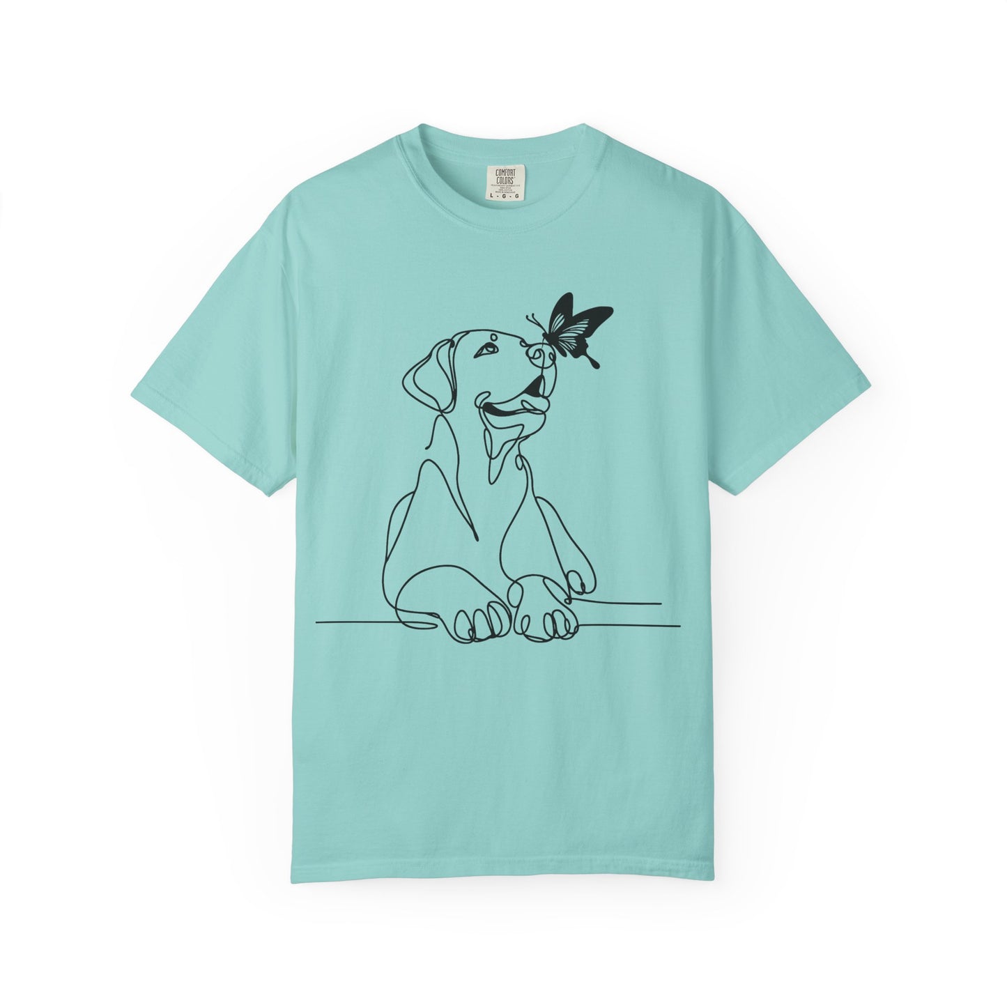 Adorable Dog and Butterfly T-Shirt, Cute Pet Tee, Dog Lover Gift, Casual Wear, Animal Lover Apparel, Birthday Gift for Dog Owners