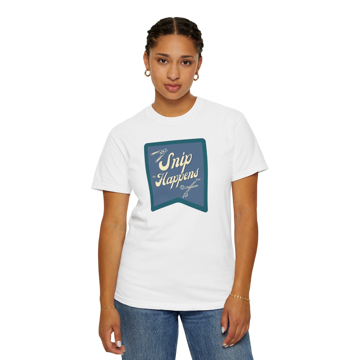 Snip Happens Unisex Garment-Dyed T-Shirt - Fun & Casual Apparel for Stitching Lovers