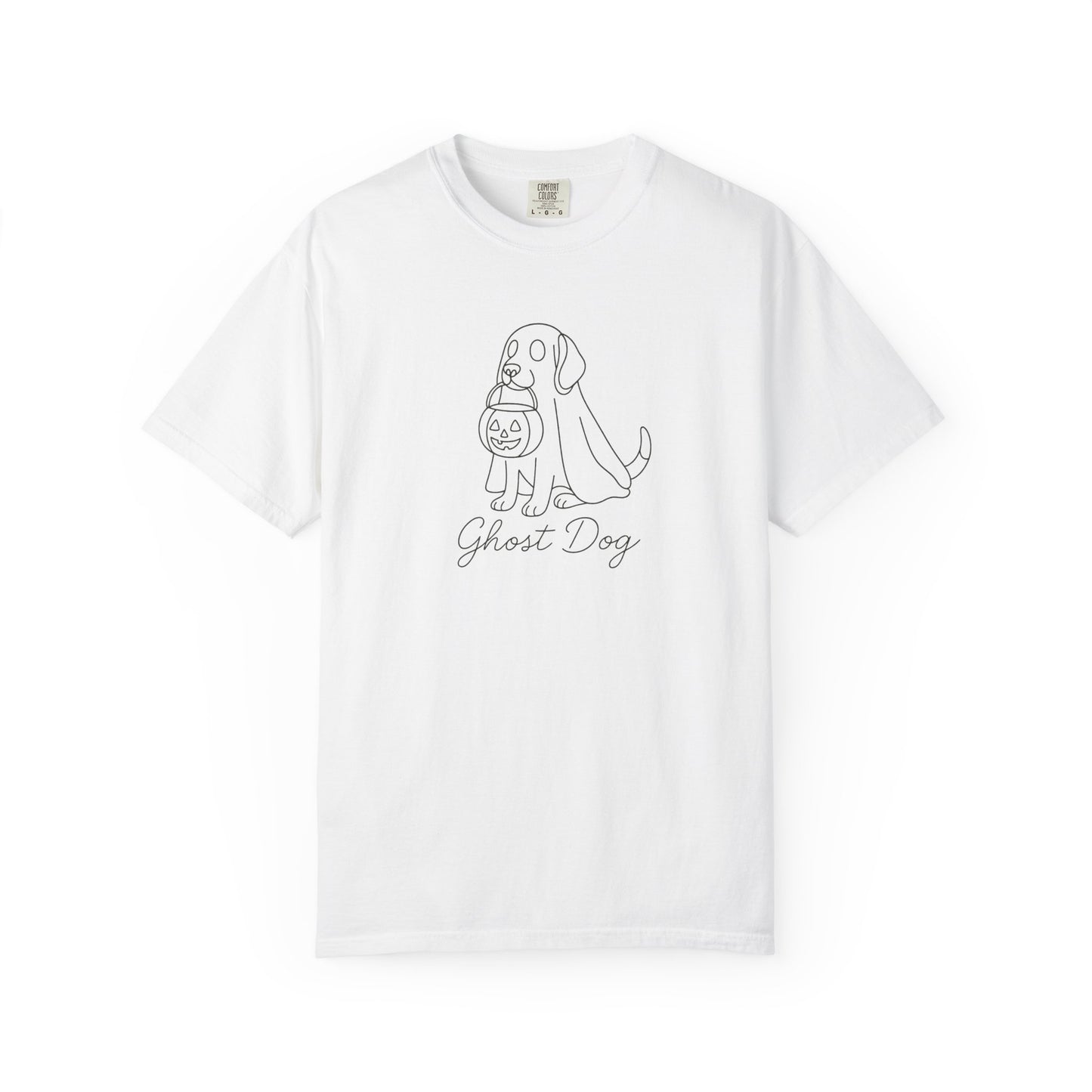 Ghost Dog Halloween T-Shirt, Unisex Tee, Casual Fall Apparel, Pet Lover Gift, Spooky Dog Shirt, Fun Trick-or-Treat Outfit