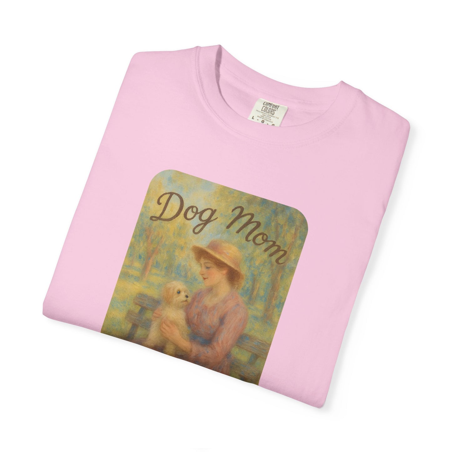 Dog Mom Garment-Dyed T-Shirt - Perfect Gift for Pet Lovers, Casual Wear, Dog Owners, Mother's Day, Dog-Themed Apparel