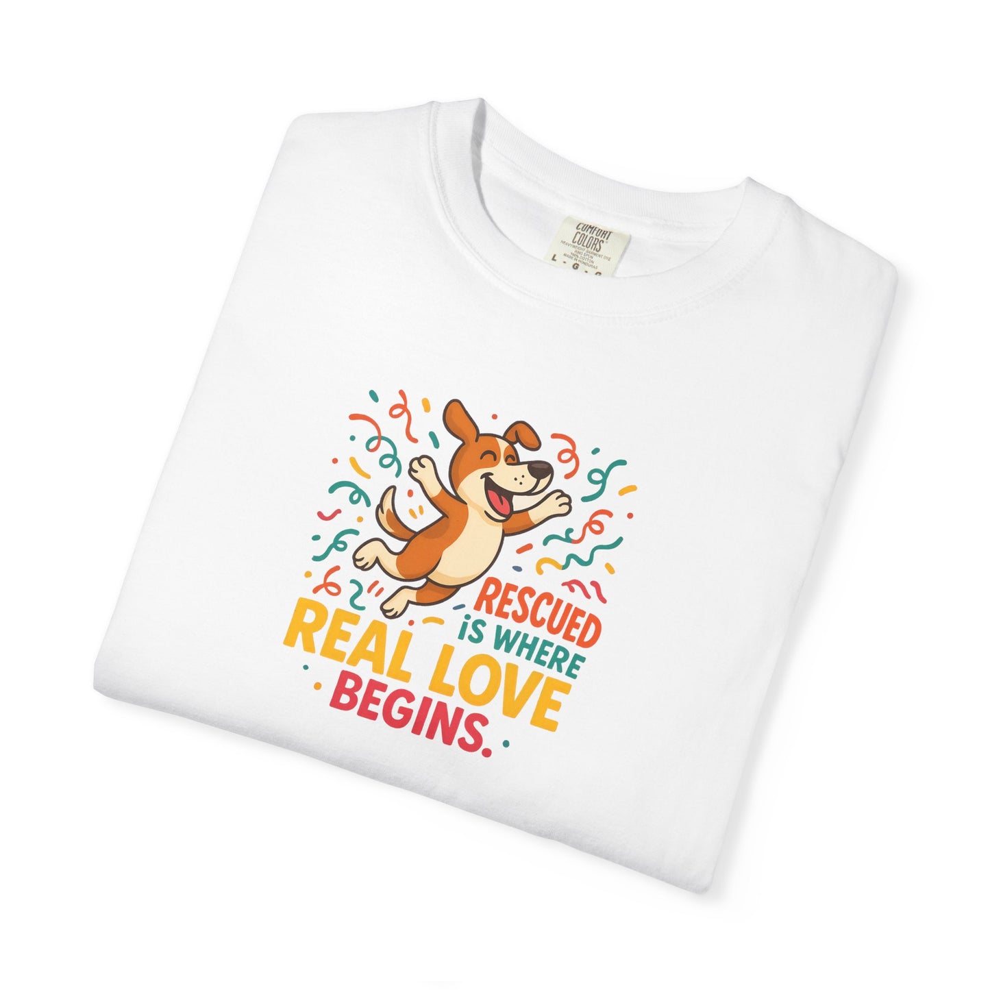Rescue Love T-Shirt, Unisex Dog Lover Tee, Adoption Awareness Shirt, Pet Rescue Apparel, Gift for Animal Lovers