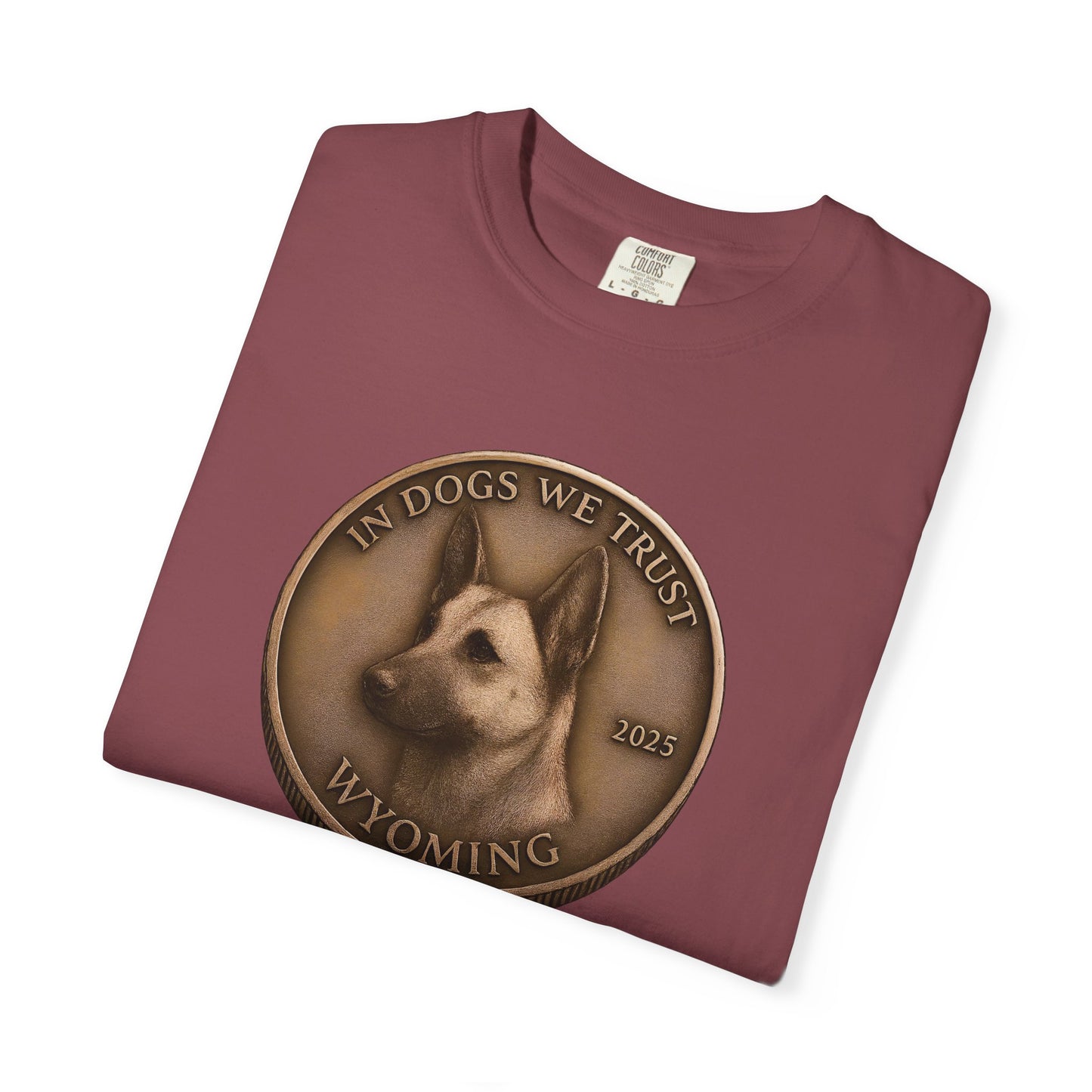 Wyoming State Coin T-Shirt Collection - Proud Dog Breed Illustrations