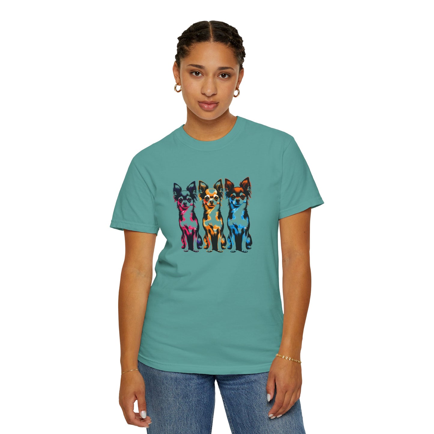 Colorful Chihuahua T-Shirt - Fun & Stylish Unisex Garment-Dyed Tee