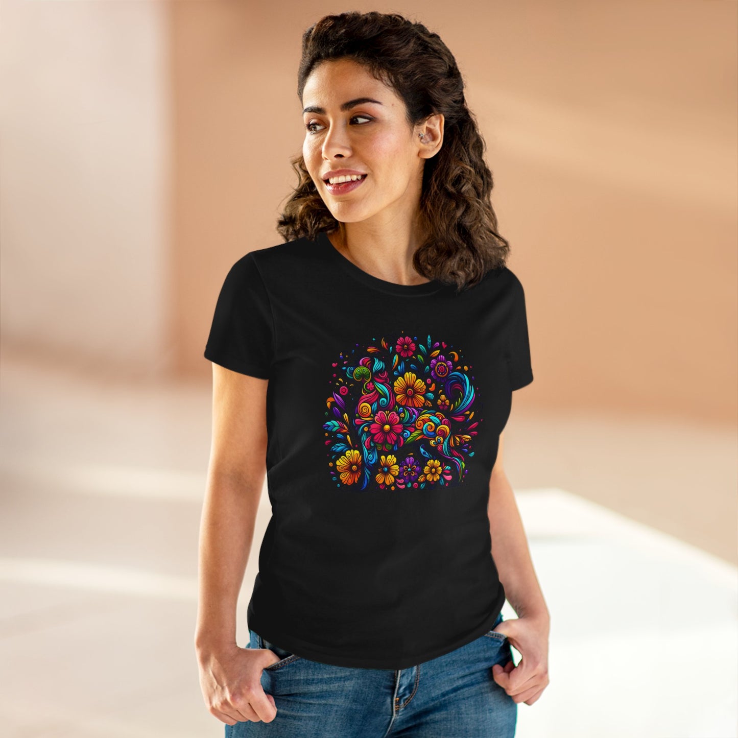 Women's Tee - Floral Dog Design