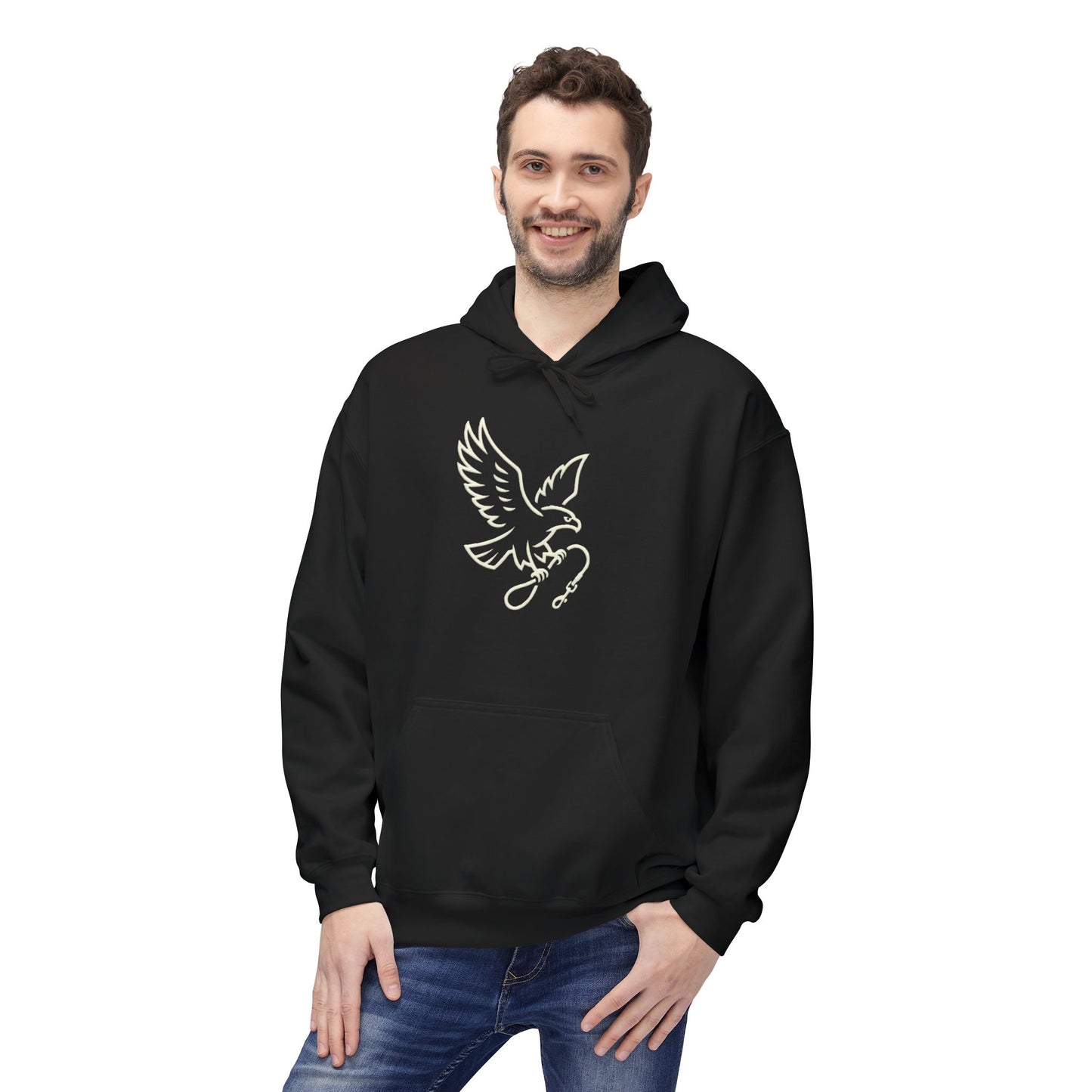 Stylish Unisex Fleece Hoodie with Unique Bird Design, Cozy Pullover, Casual Wear, Gift for Nature Lovers, Perfect for Fall