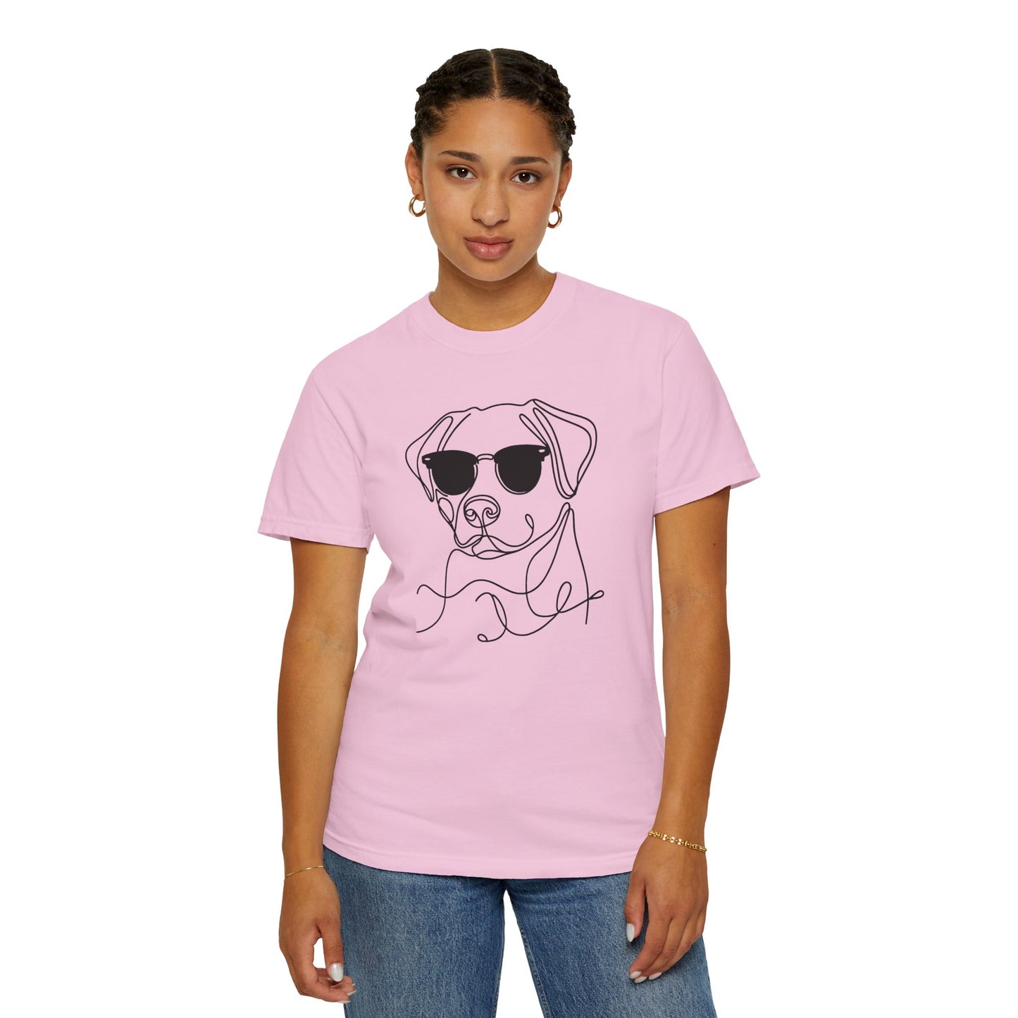 Cool Dog Line Art T-Shirt, Pet Lover Gift, Unisex Tee, Animal Lover Shirt, Casual Wear, Dog Mom Gift, Birthday Present, Dog Themed Apparel