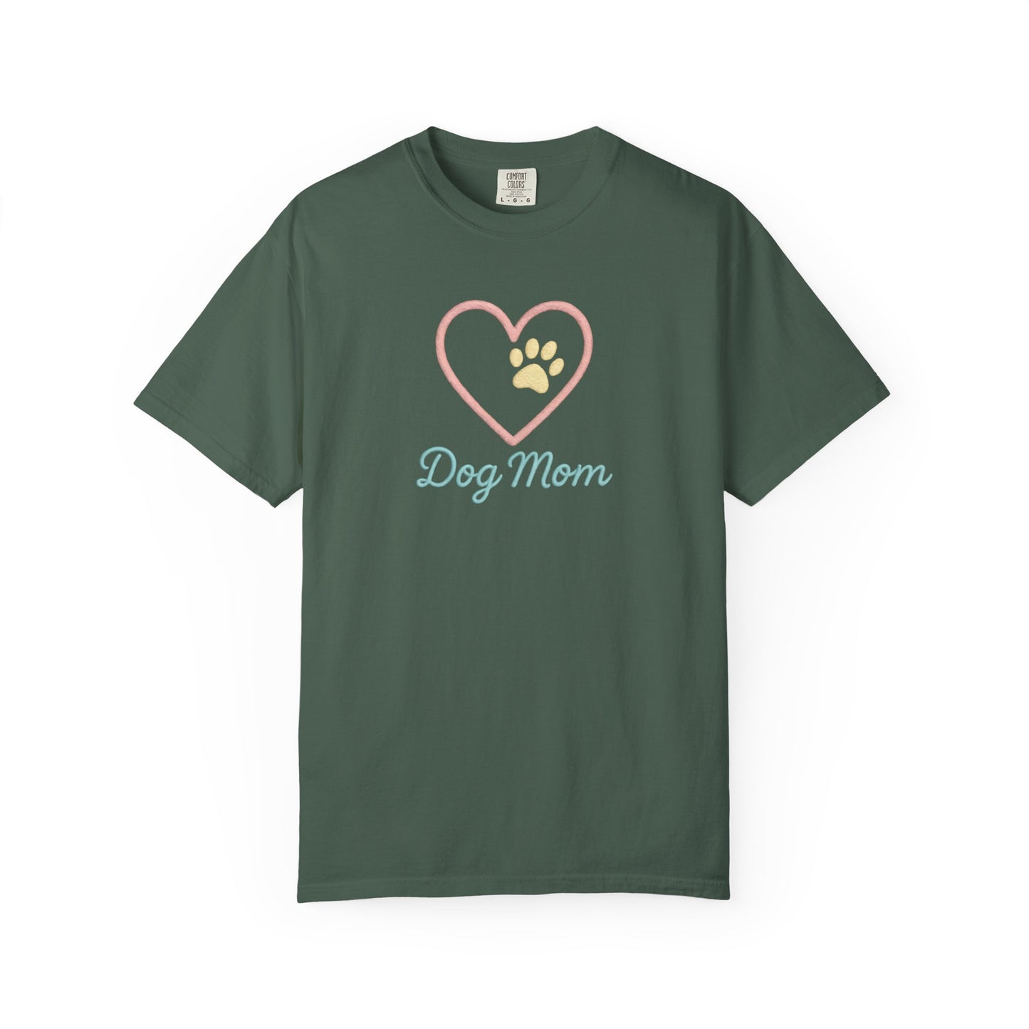 Dog Mom T-Shirt, Garment-Dyed Tee for Dog Owners, Perfect Gift for Pet Lovers, Casual Wear, Animal Lover Shirt