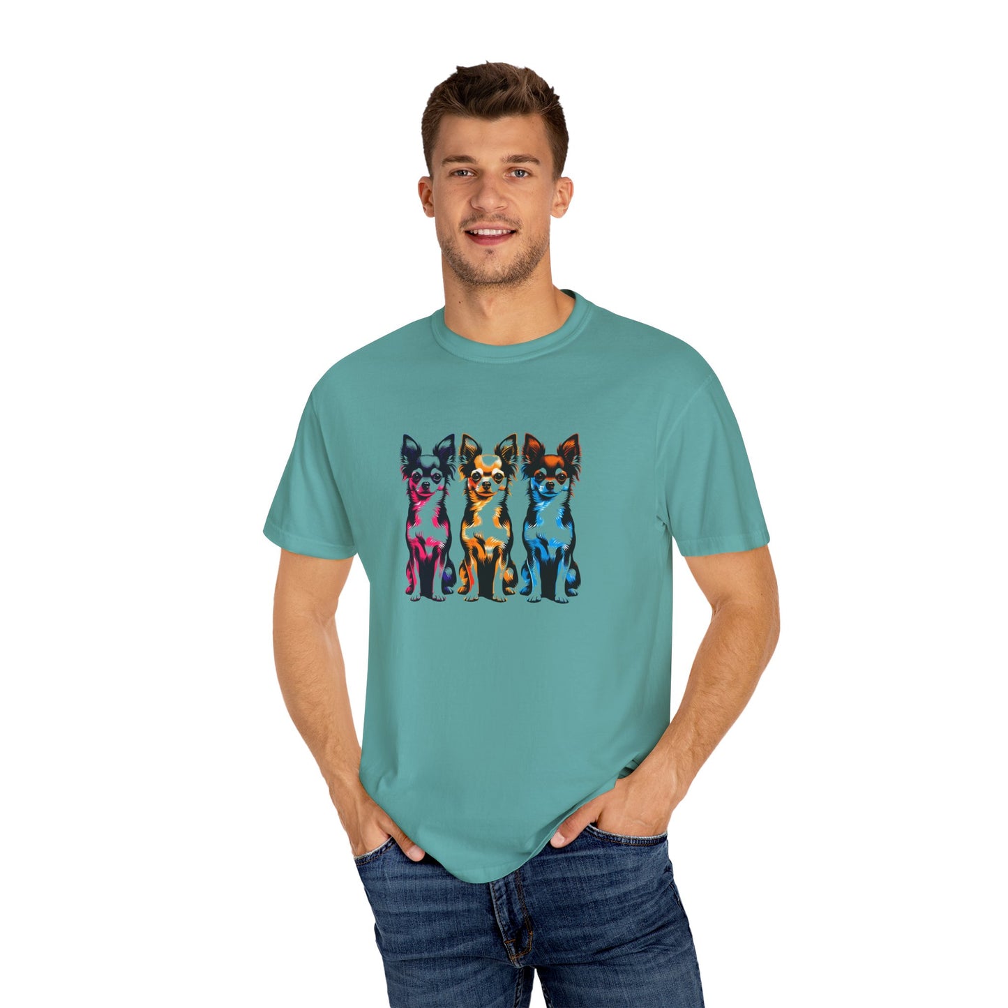 Colorful Chihuahua T-Shirt - Fun & Stylish Unisex Garment-Dyed Tee