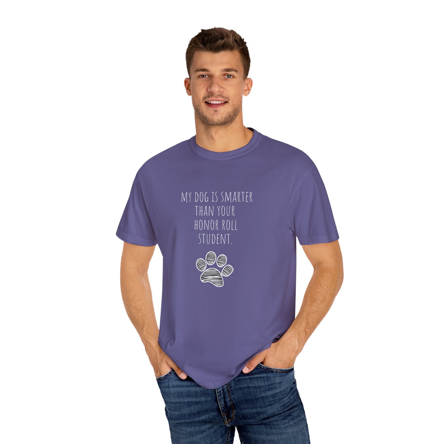 Unisex Dog Lover T-Shirt - "My Dog Is Smarter Than Your Honor Roll Student" - Perfect Gift for Pet Parents