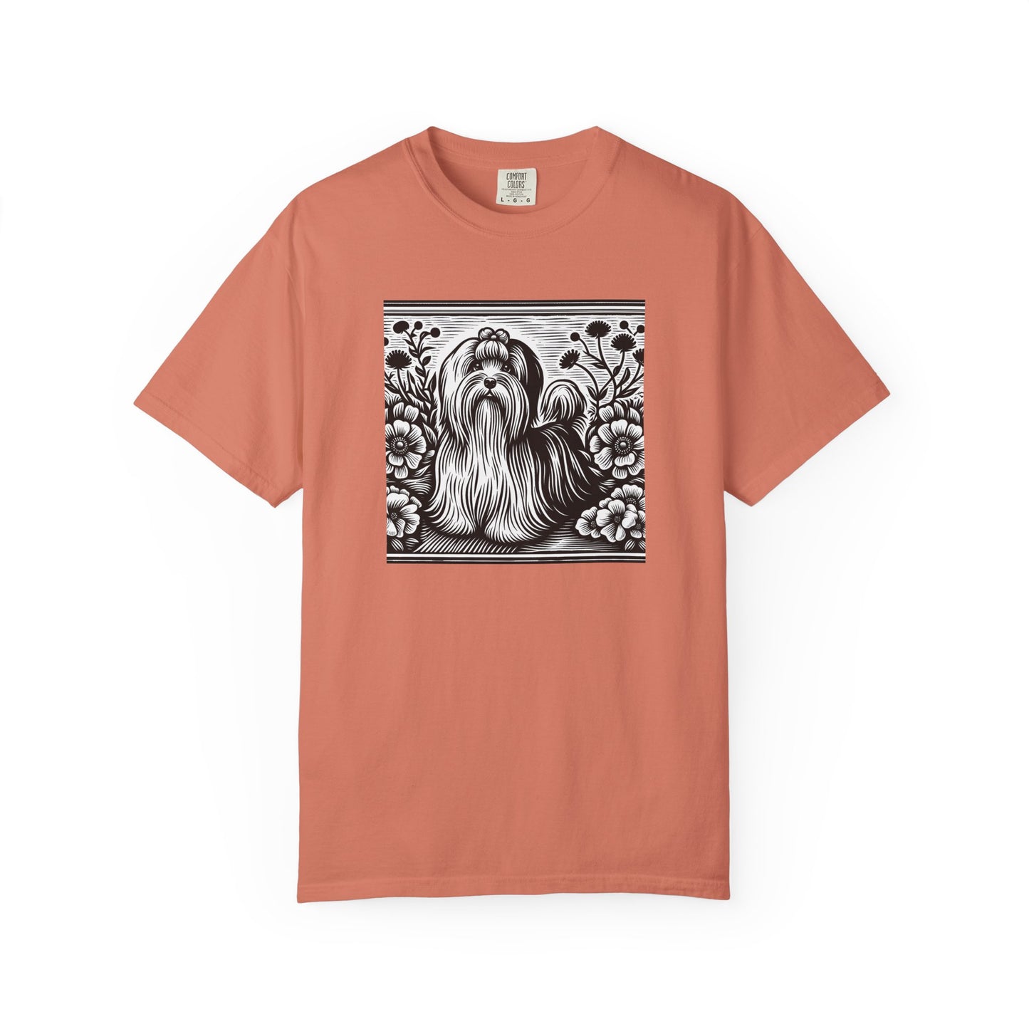 Havanese - Unisex Garment-Dyed T-shirt with Floral Dog Design - Perfect for Pet Lovers