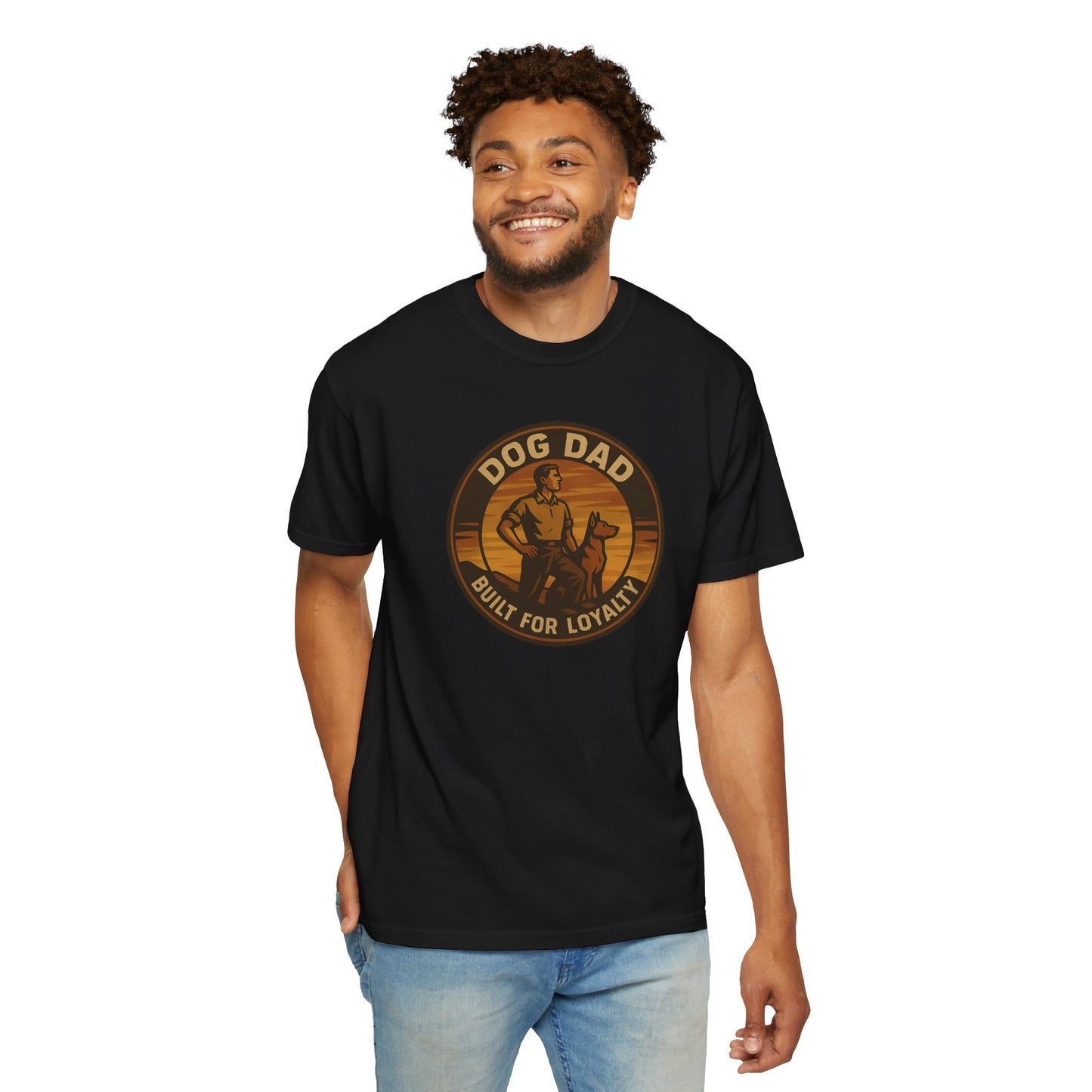 Dog Dad Garment-Dyed T-Shirt, Perfect for Pet Lovers, Gifts for Father's Day, Casual Wear, Outdoor Activities