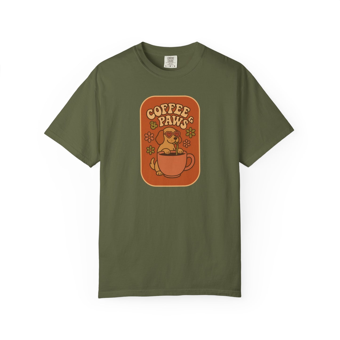 Coffee Paws Unisex T-shirt - Perfect for Dog Lovers, Casual Wear, Gift for Pet Owners, Cozy Vibe, Every Day Wear