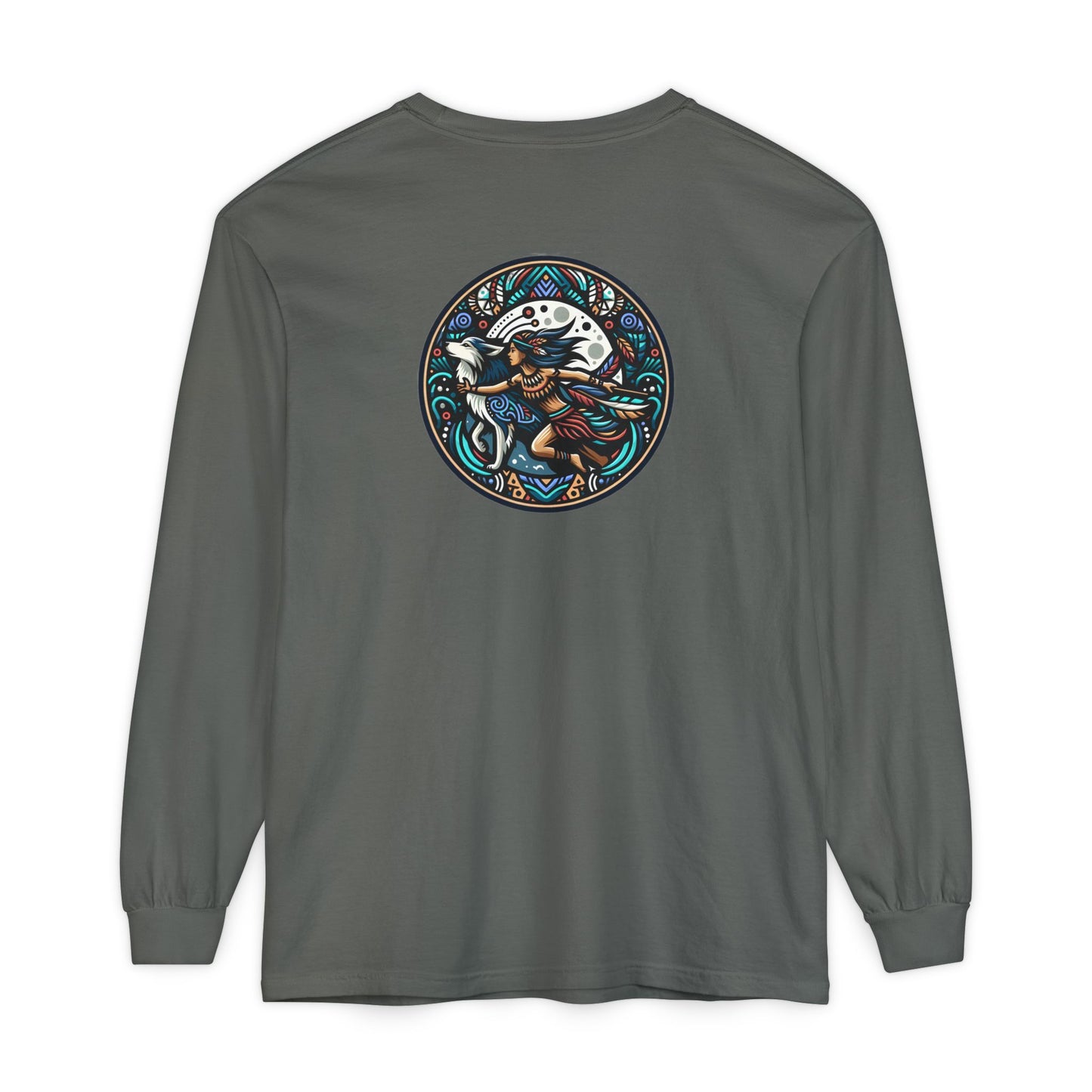 Mystical Indian Princess and a Wolf Long sleeve Tee