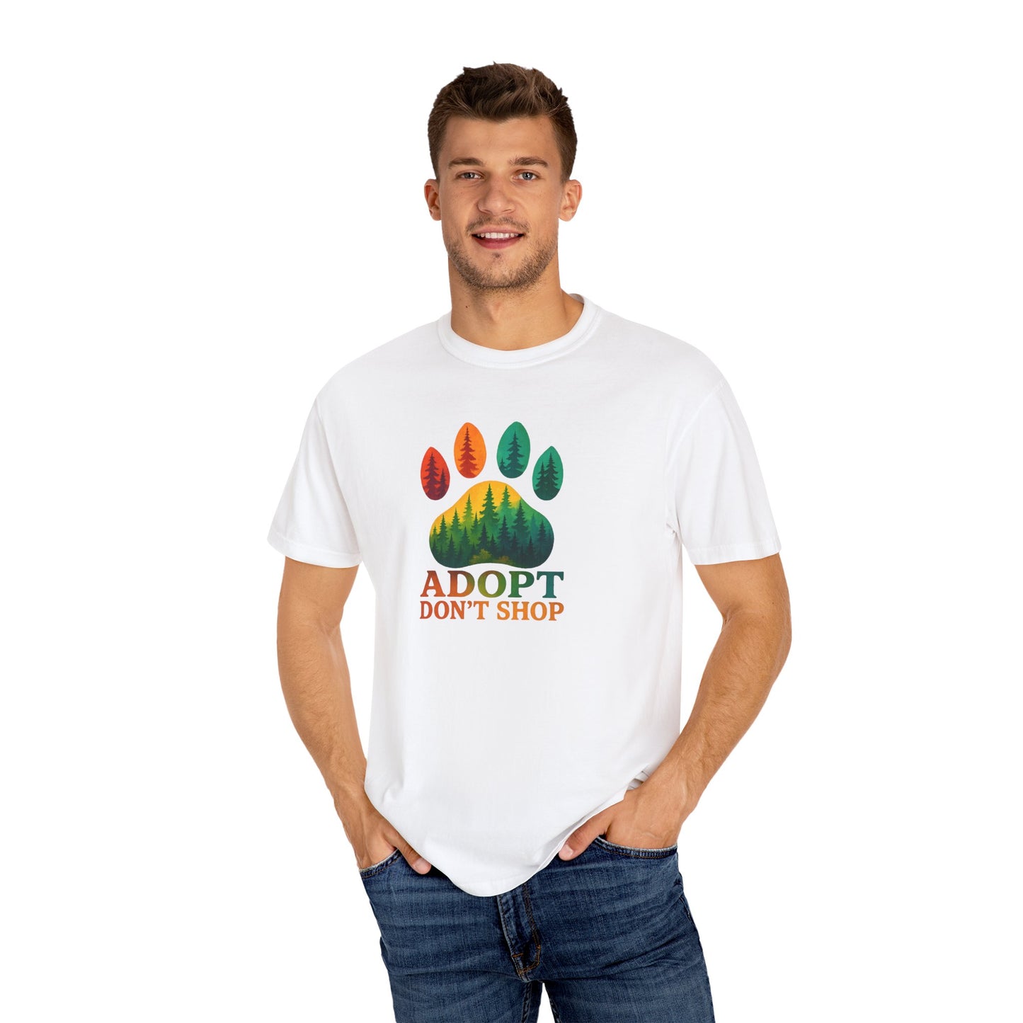 Adopt Don't Shop Unisex T-Shirt, Nature Lover Tee, Pet Adoption Apparel, Eco-Friendly Gift, Animal Lover Shirt