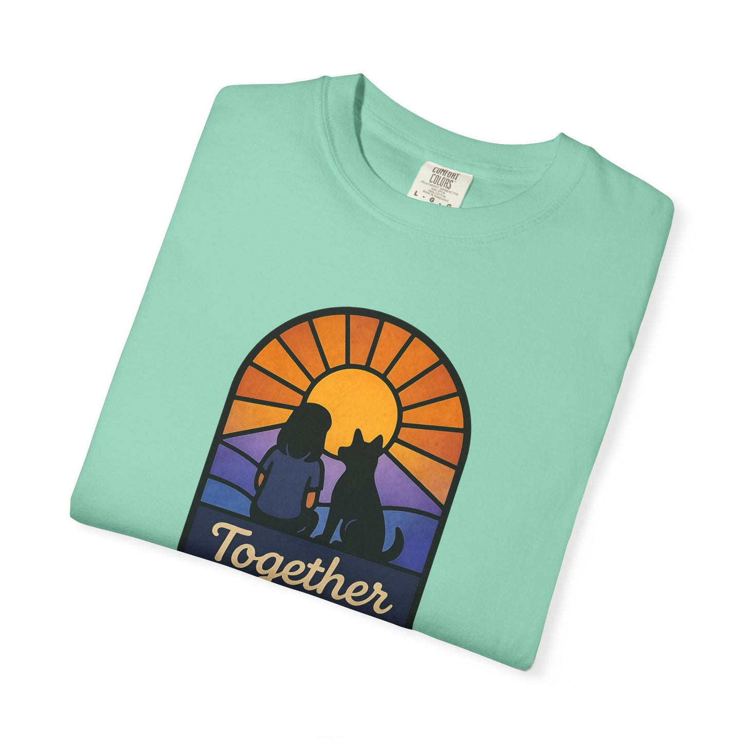 Together Sunset Graphic T-Shirt, Unisex Tee for Families, Casual Wear, Gift for Nature Lovers, Summer Vibe Apparel, Retro Style Shirt