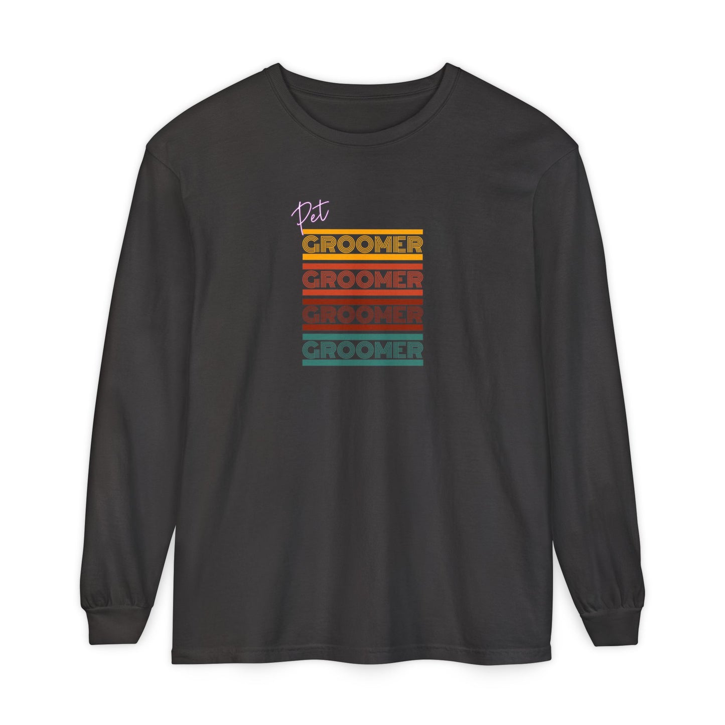 Unisex Long Sleeve T-Shirt - Retro Groomer Graphic Tee