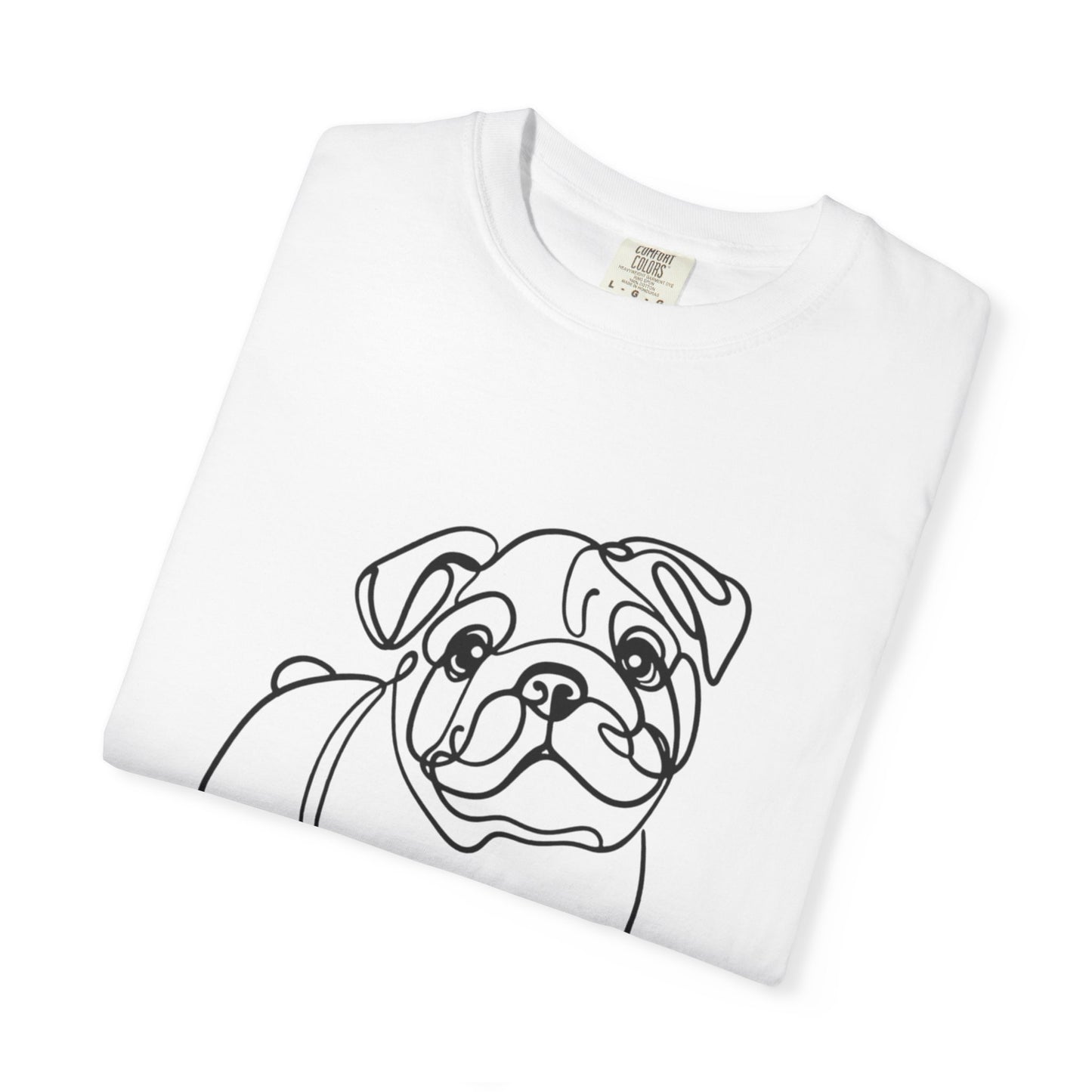Unisex Garment-Dyed T-shirt with Minimalist Bulldog Design