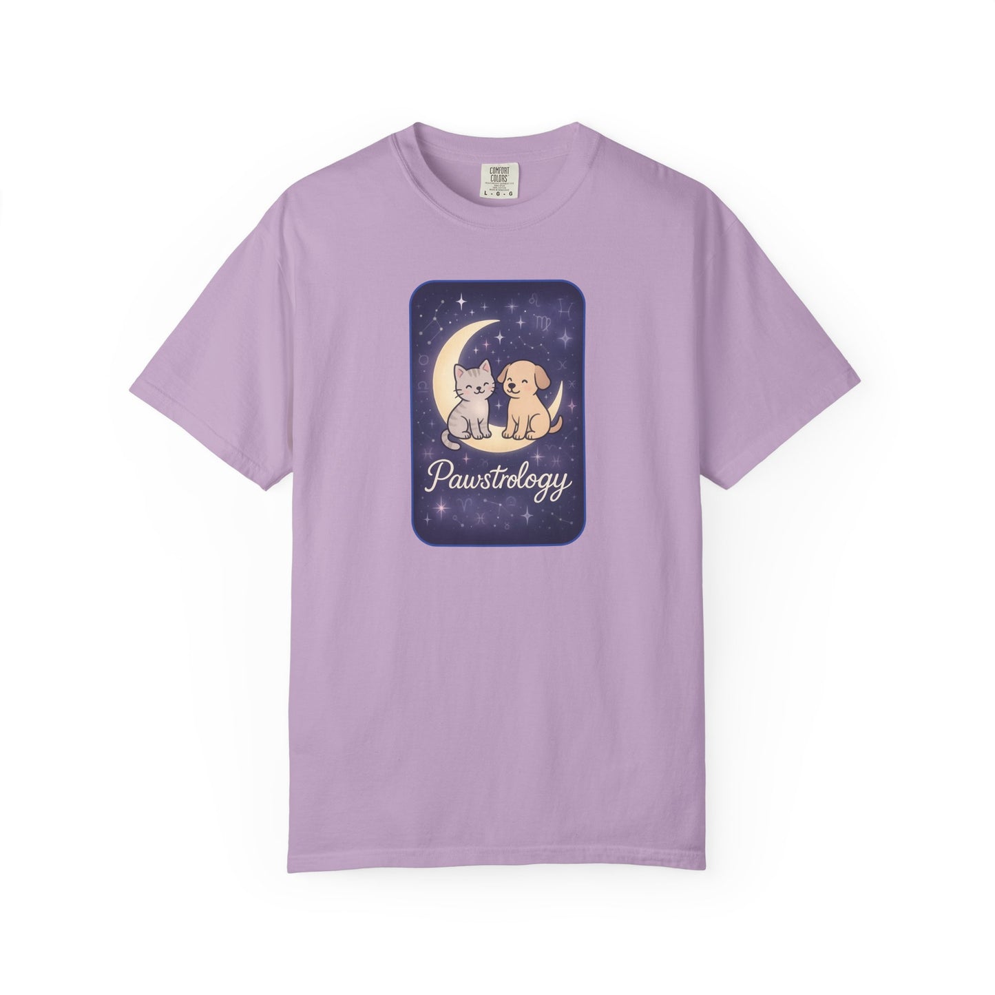 Pawstrology Graphic T-shirt, Cute Pet Astrology Tee, Unisex Animal Lover Shirt, Gifts for Cat Dog Owners, Celestial Pet Apparel