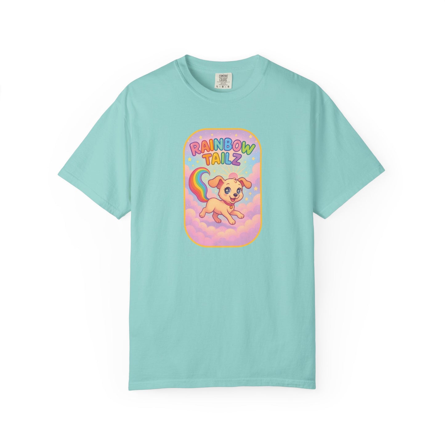Cute Pet T-Shirt, Rainbow Tail Tee, Graphic Tee for Dog Lovers, Birthday Gift, Cozy Casual Wear, Mother's Day Gift